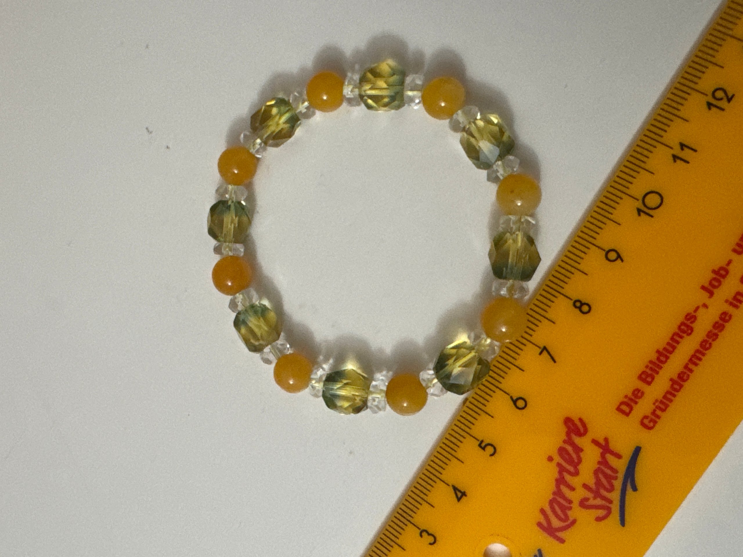 Yellow & Clear Faceted Beaded Stretch Bracelet Jewel-Ja-6 image 7