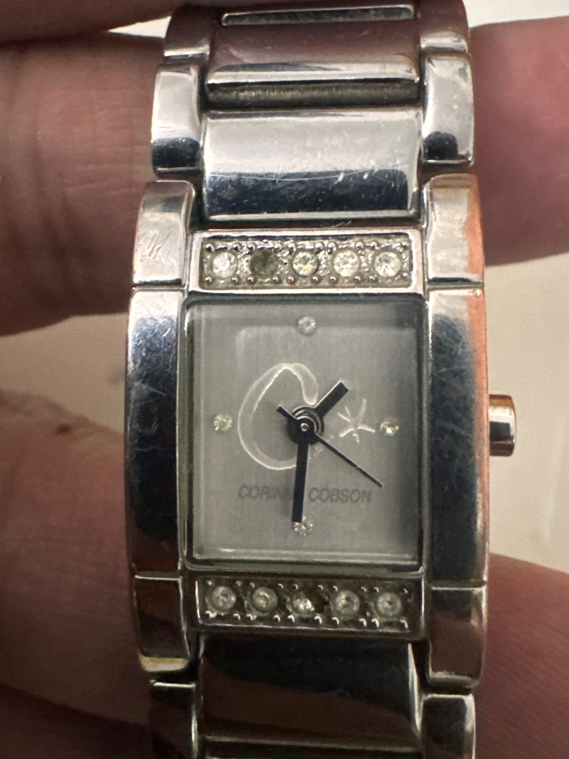 Corinne Cobson Silver Crystal Accent Ladies Watch Jewel-Ja-6 image 2