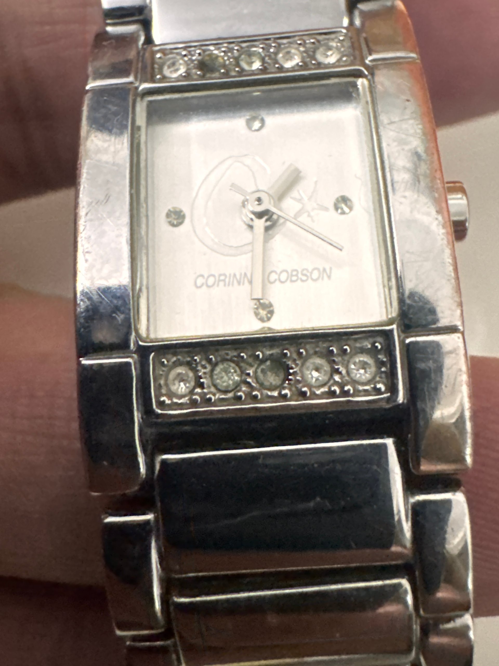 Corinne Cobson Silver Crystal Accent Ladies Watch Jewel-Ja-6 image 4