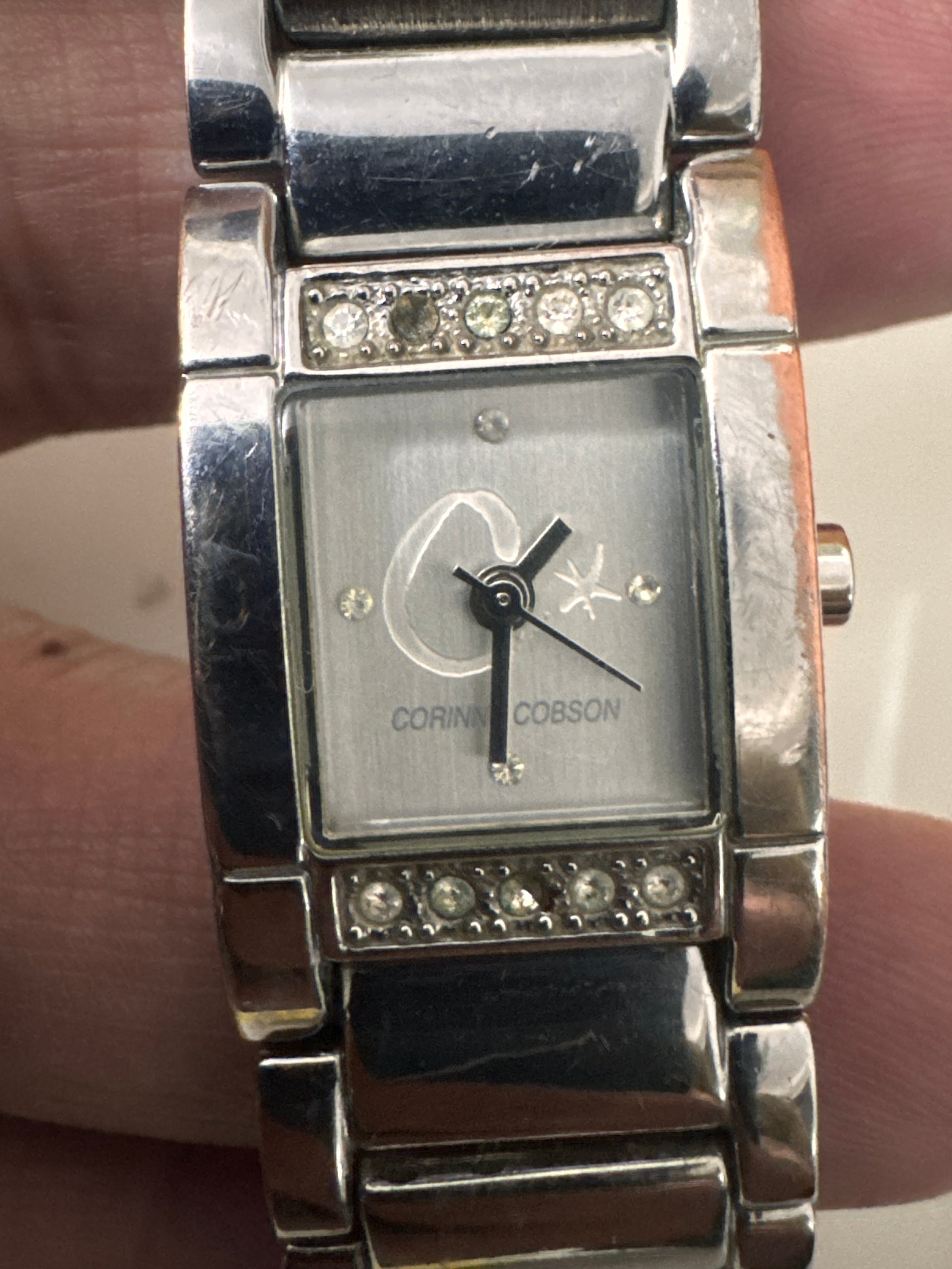 Corinne Cobson Silver Crystal Accent Ladies Watch Jewel-Ja-6 image 5
