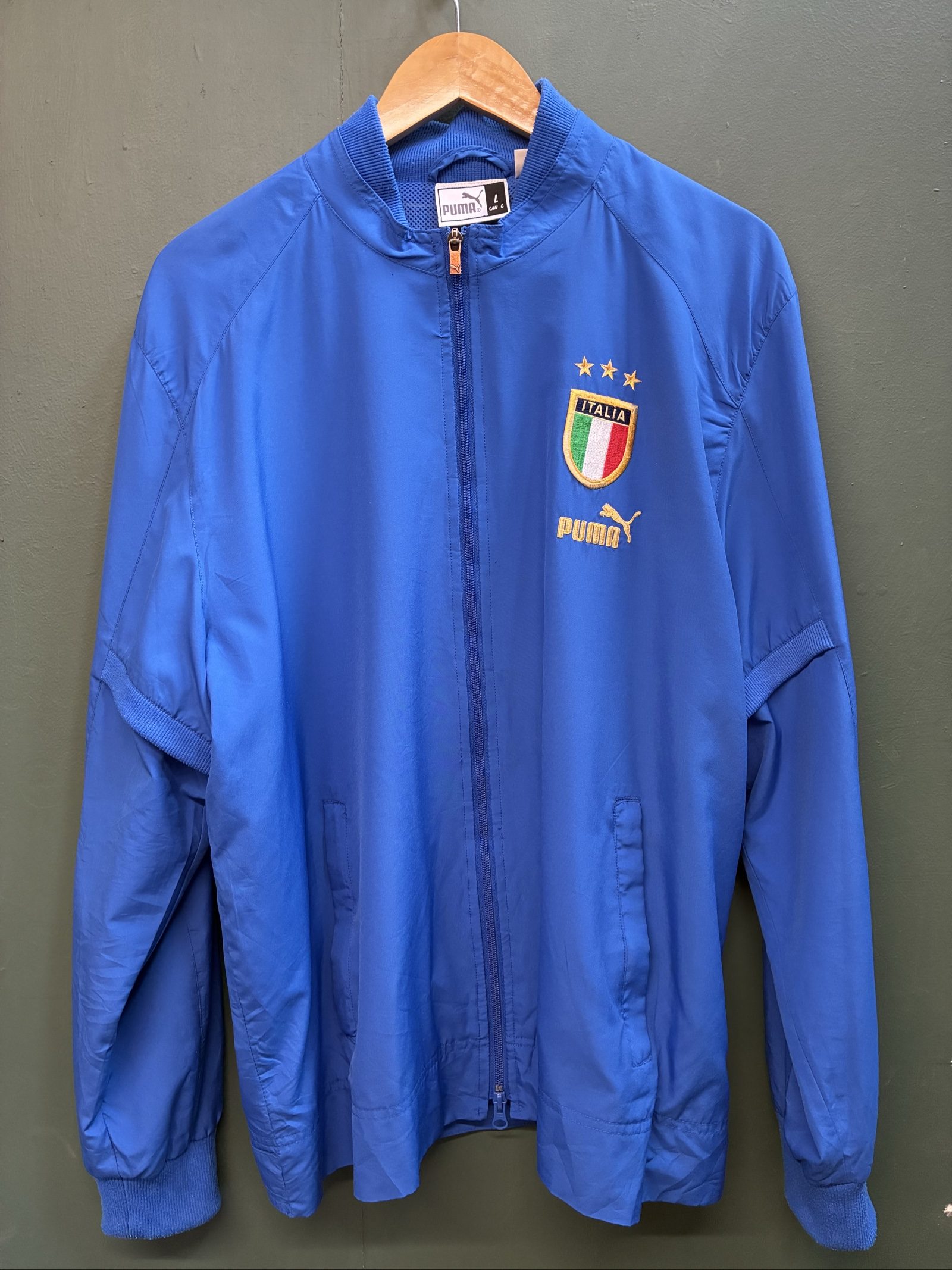 Vintage Puma Blue Italy Embroidered Track Jacket italia 00s Large y2k