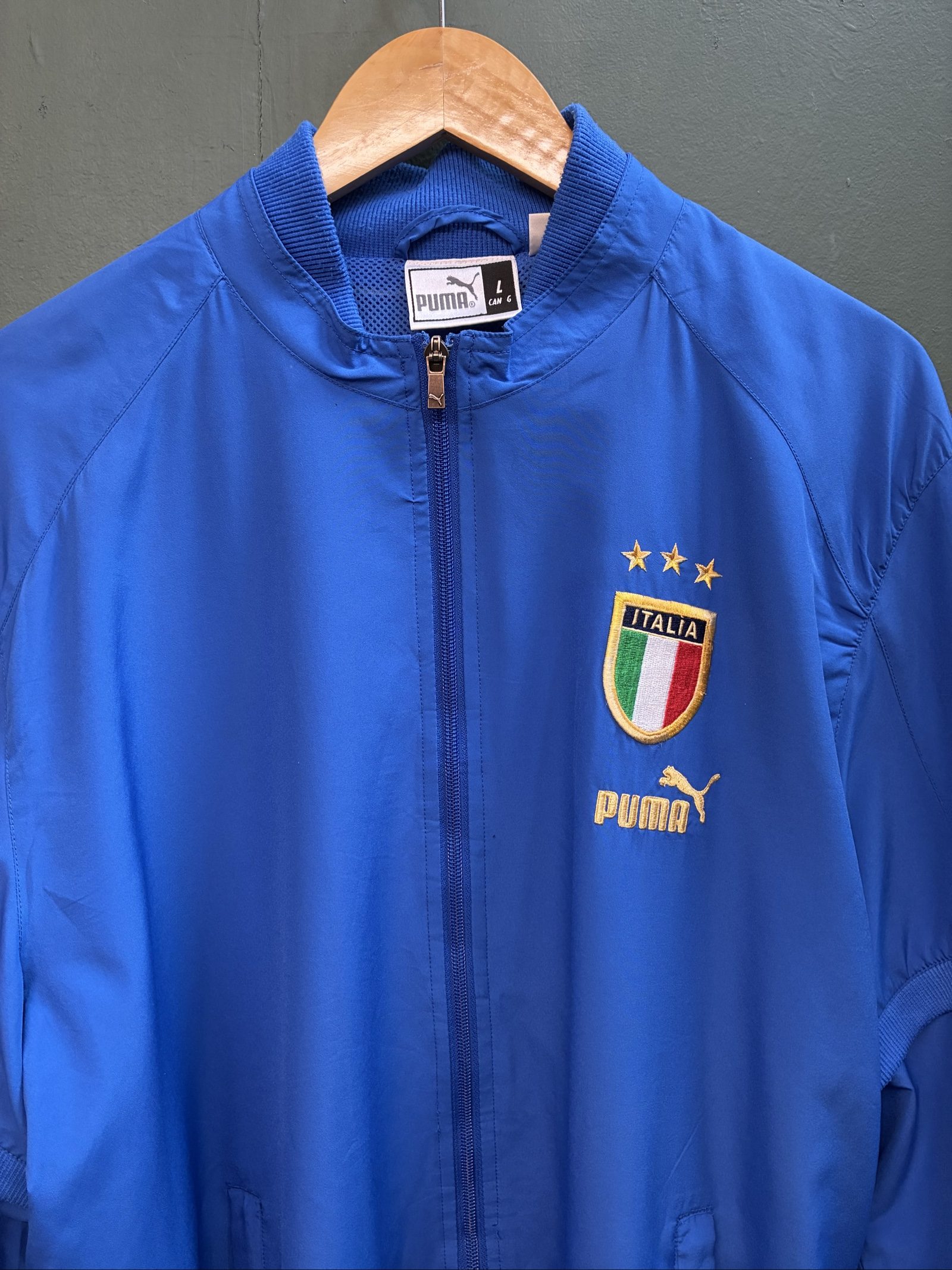 Vintage Puma Blue Italy Embroidered Track Jacket italia 00s Large y2k image 3