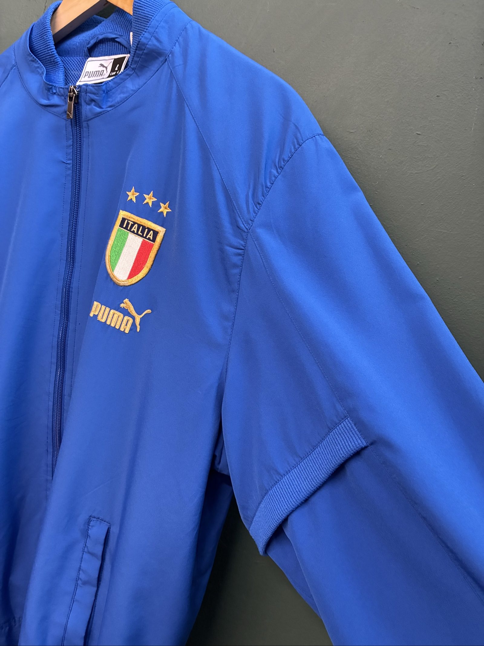 Vintage Puma Blue Italy Embroidered Track Jacket italia 00s Large y2k image 6