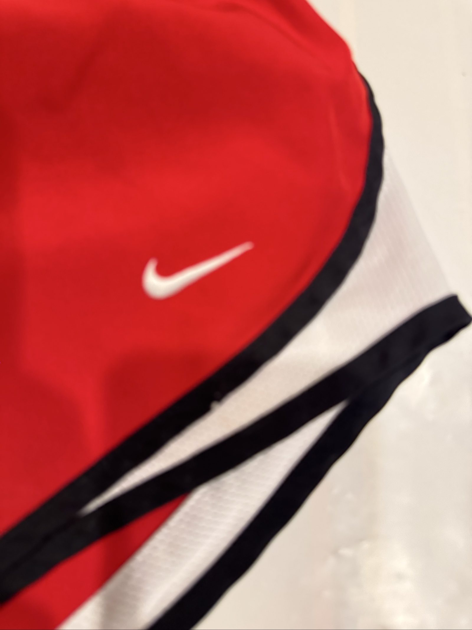 Women’s Nike Dri-FIT Running Shorts – Red White Black – Medium image 2