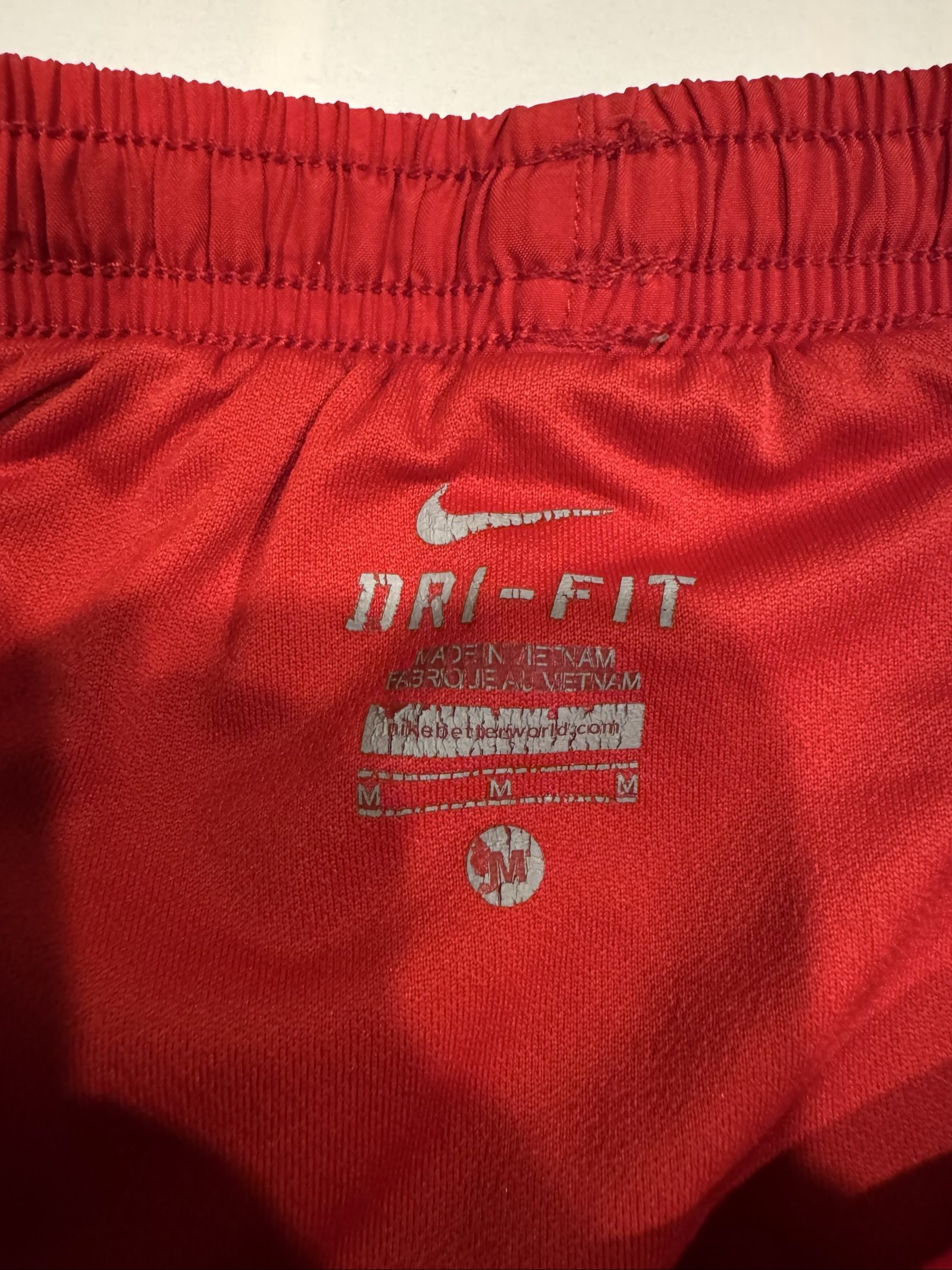 Women’s Nike Dri-FIT Running Shorts – Red White Black – Medium image 3