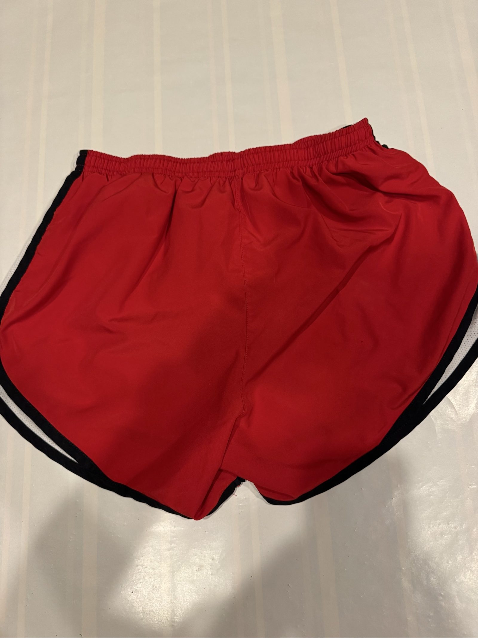 Women’s Nike Dri-FIT Running Shorts – Red White Black – Medium image 5