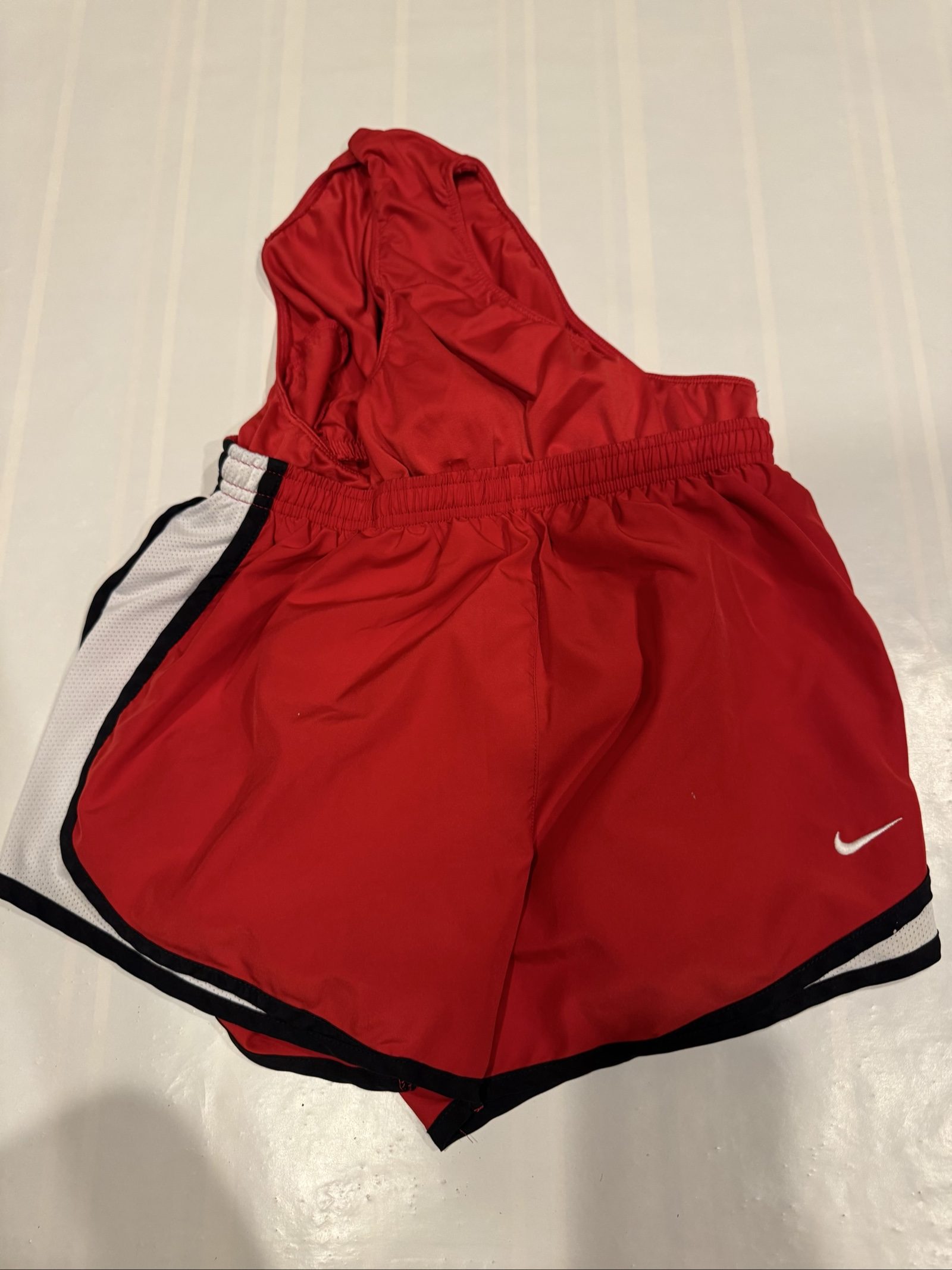 Women’s Nike Dri-FIT Running Shorts – Red White Black – Medium image 6