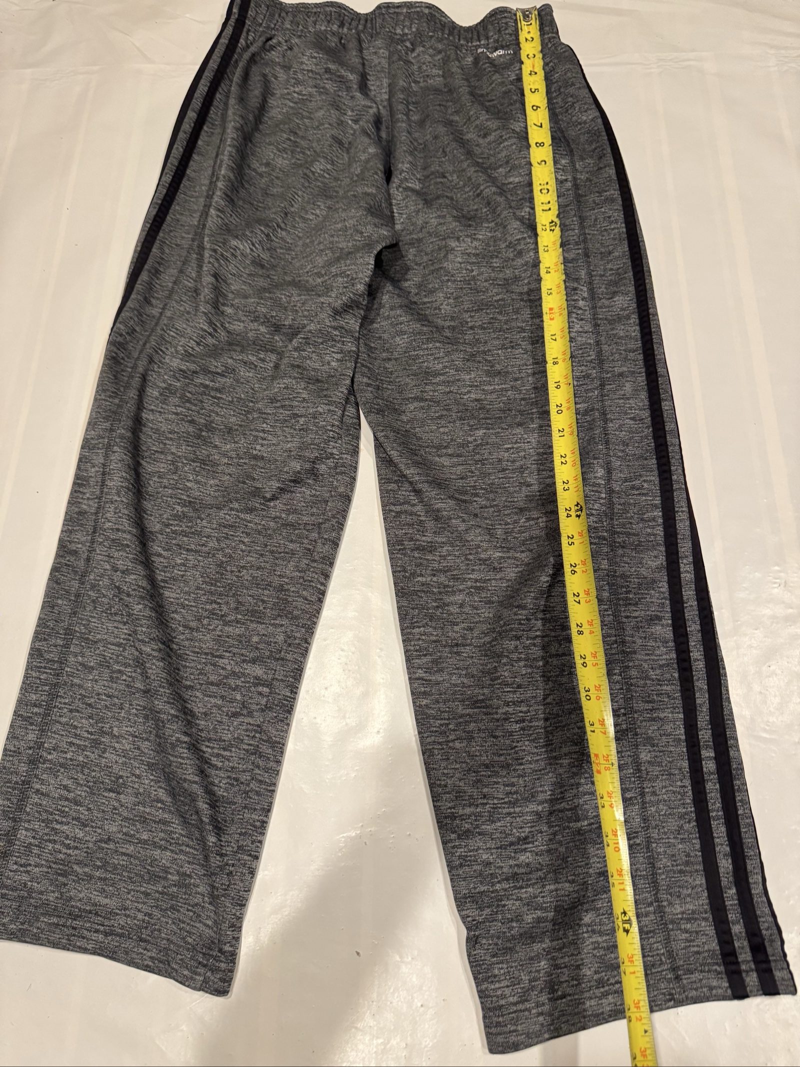Men’s Adidas ClimaWarm 3-Stripe Athletic Sweatpants – Gray Black – Medium image 8