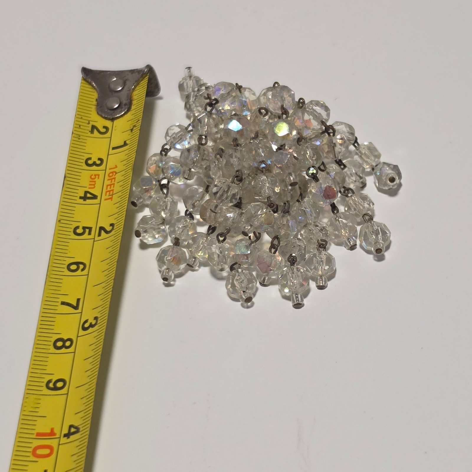 Vintagr Clear Crystal Beaded Brooch Pin .b6 image 5