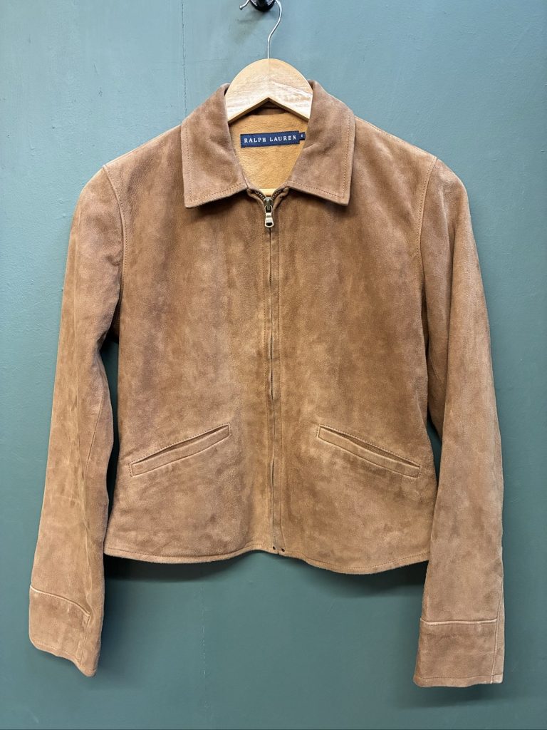 Vintage Ralph Lauren Brown Suede Zip Jacket Size 6