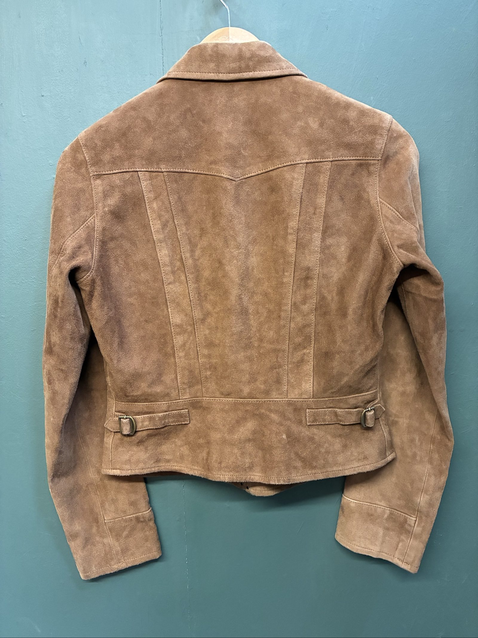 Vintage Ralph Lauren Brown Suede Zip Jacket Size 6 image 2