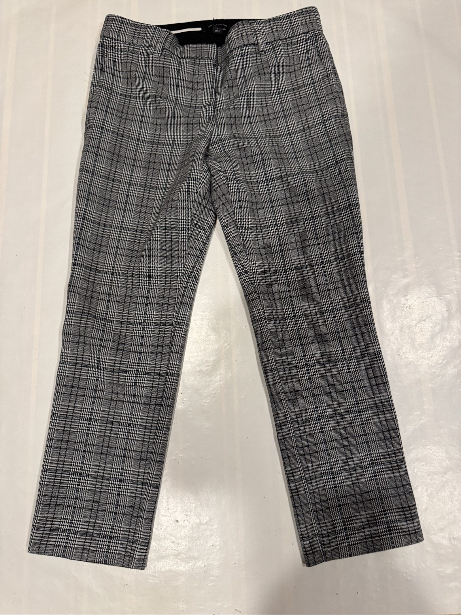 Women’s Ann Taylor Petite Plaid Dress Pants – Gray Black – 2 Petite