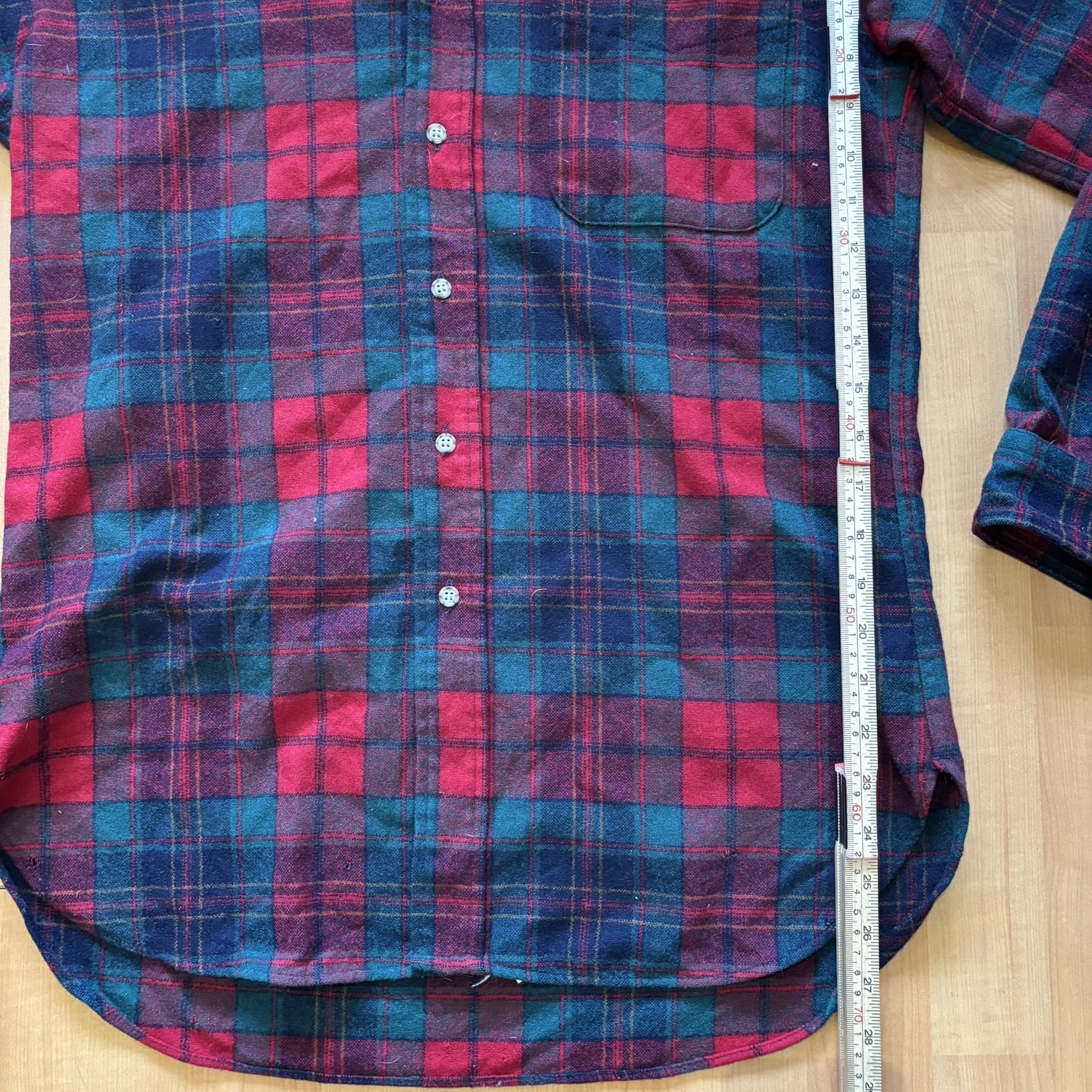 Vintage 80s Pendleton Red & Navy Plaid Wool Shirt Medium Quilted Lining image 4