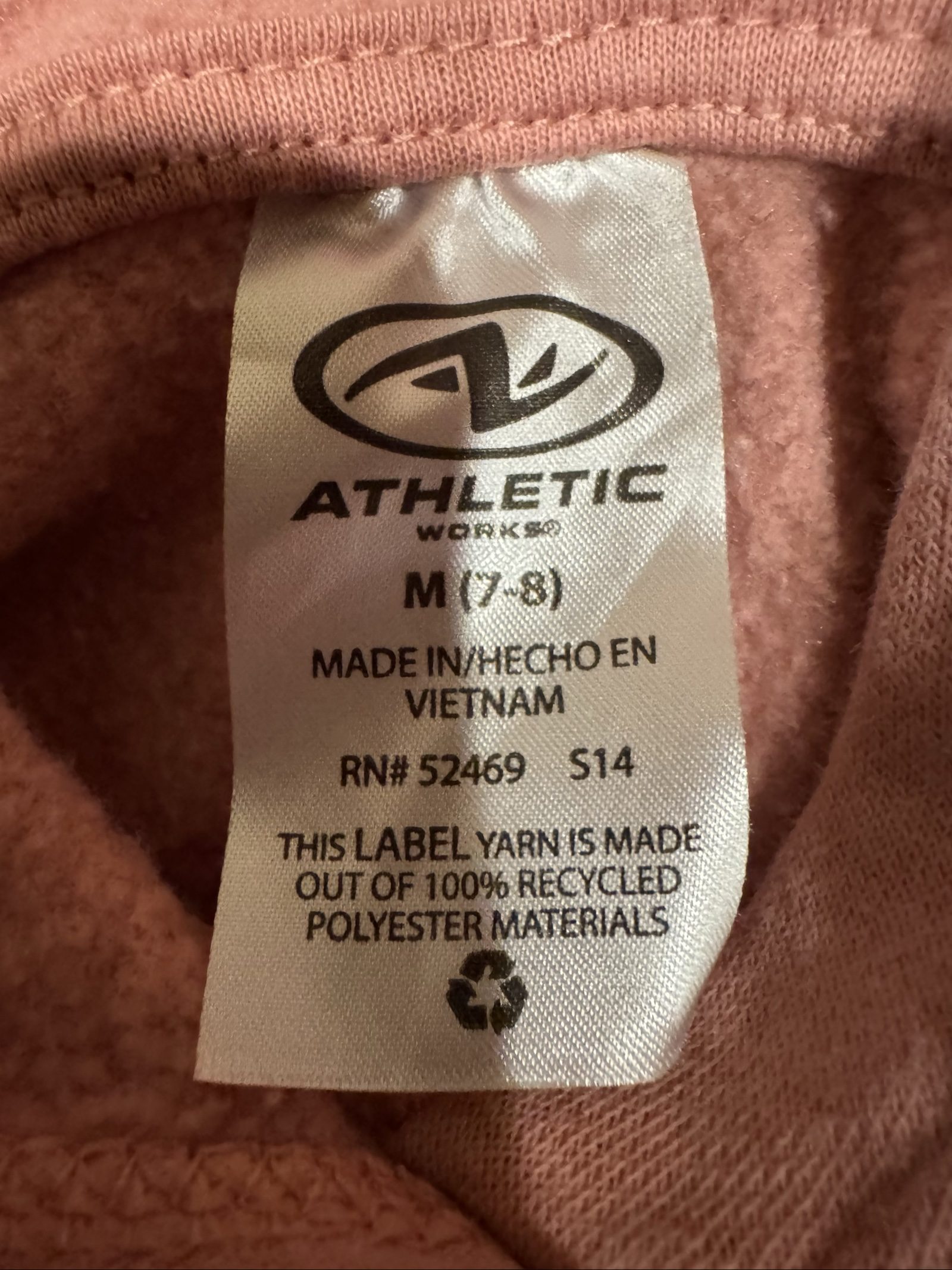 Girls’ Athletic Works Colorblock Pullover Hoodie – Pink – Medium (7-8) image 2