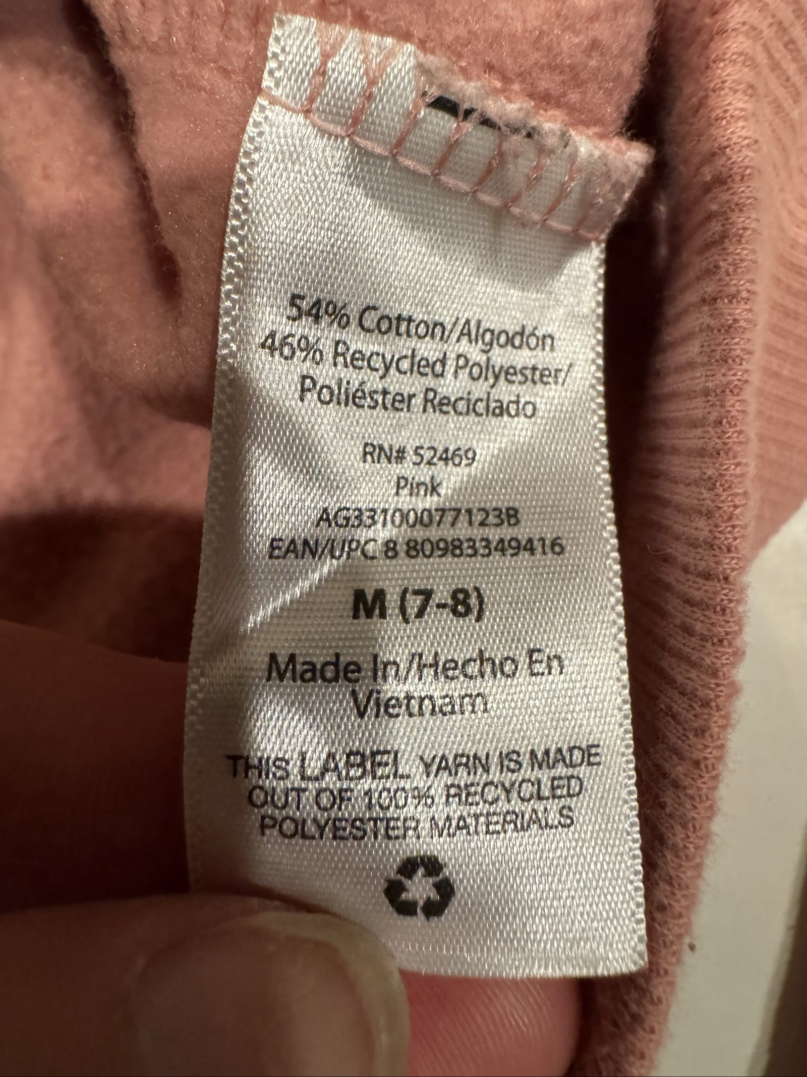 Girls’ Athletic Works Colorblock Pullover Hoodie – Pink – Medium (7-8) image 3
