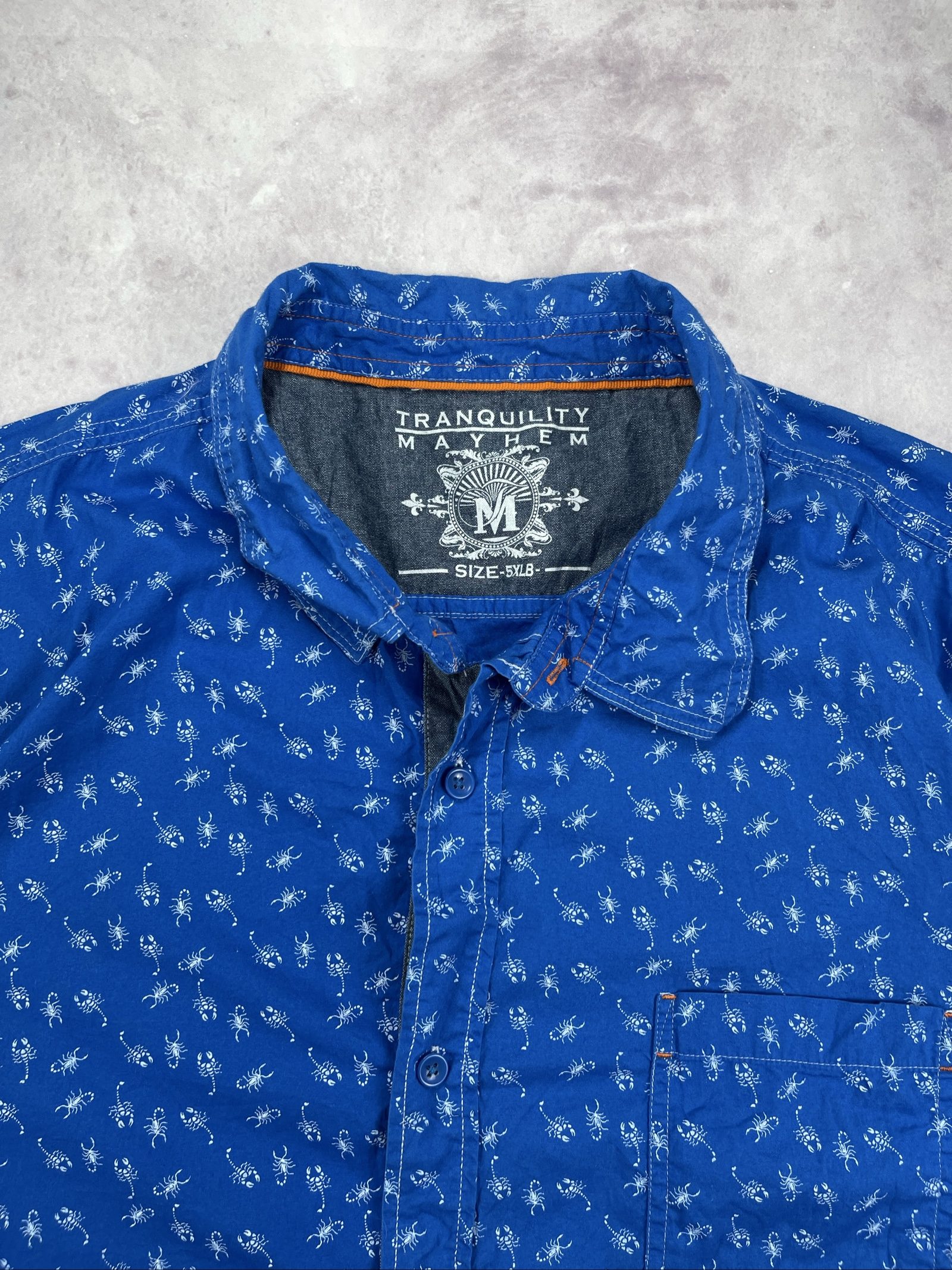Tranquility Mayhem Blue Ant Print Cropped Shirt Medium image 5