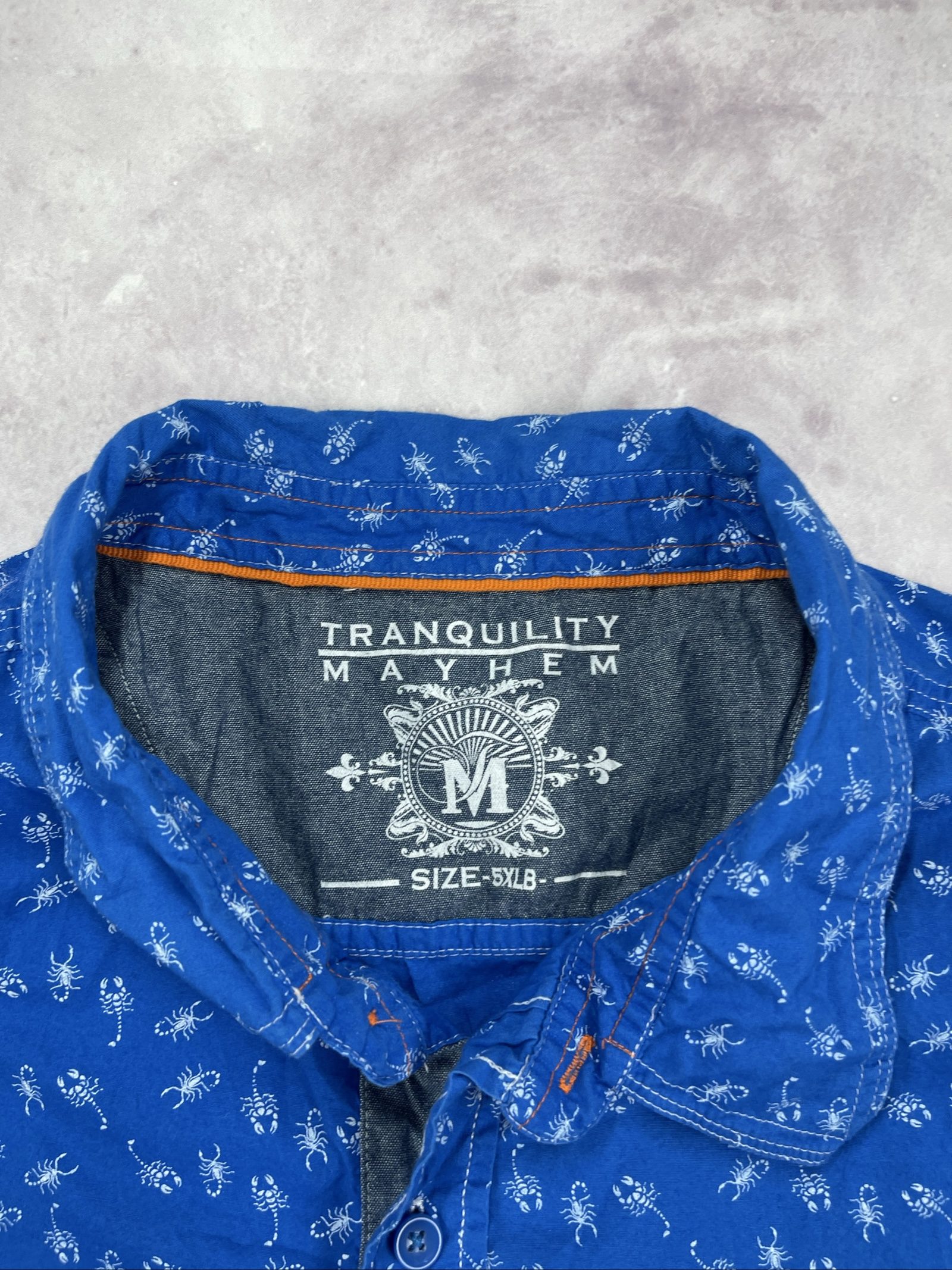 Tranquility Mayhem Blue Ant Print Cropped Shirt Medium image 6