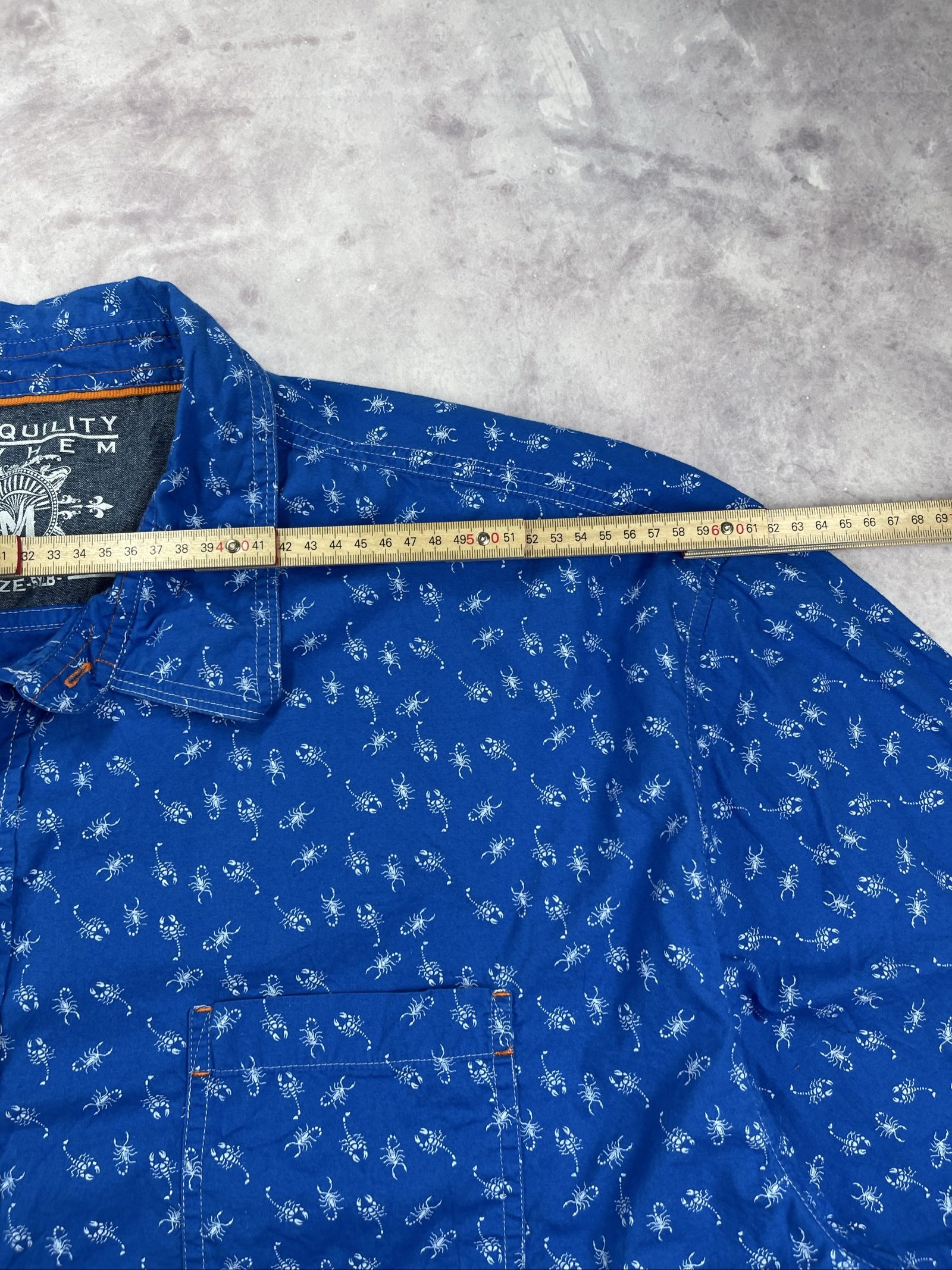 Tranquility Mayhem Blue Ant Print Cropped Shirt Medium image 7