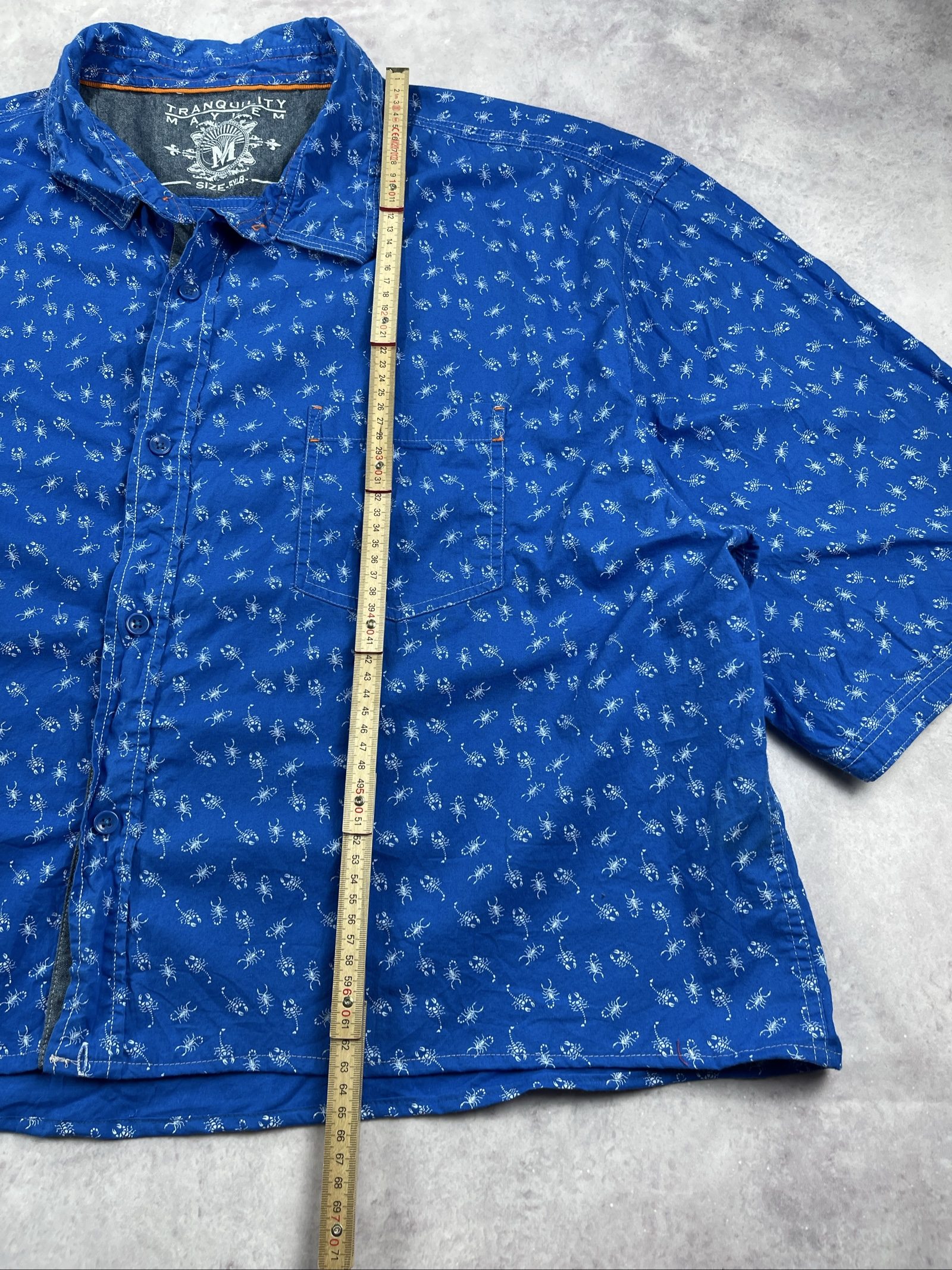 Tranquility Mayhem Blue Ant Print Cropped Shirt Medium image 8