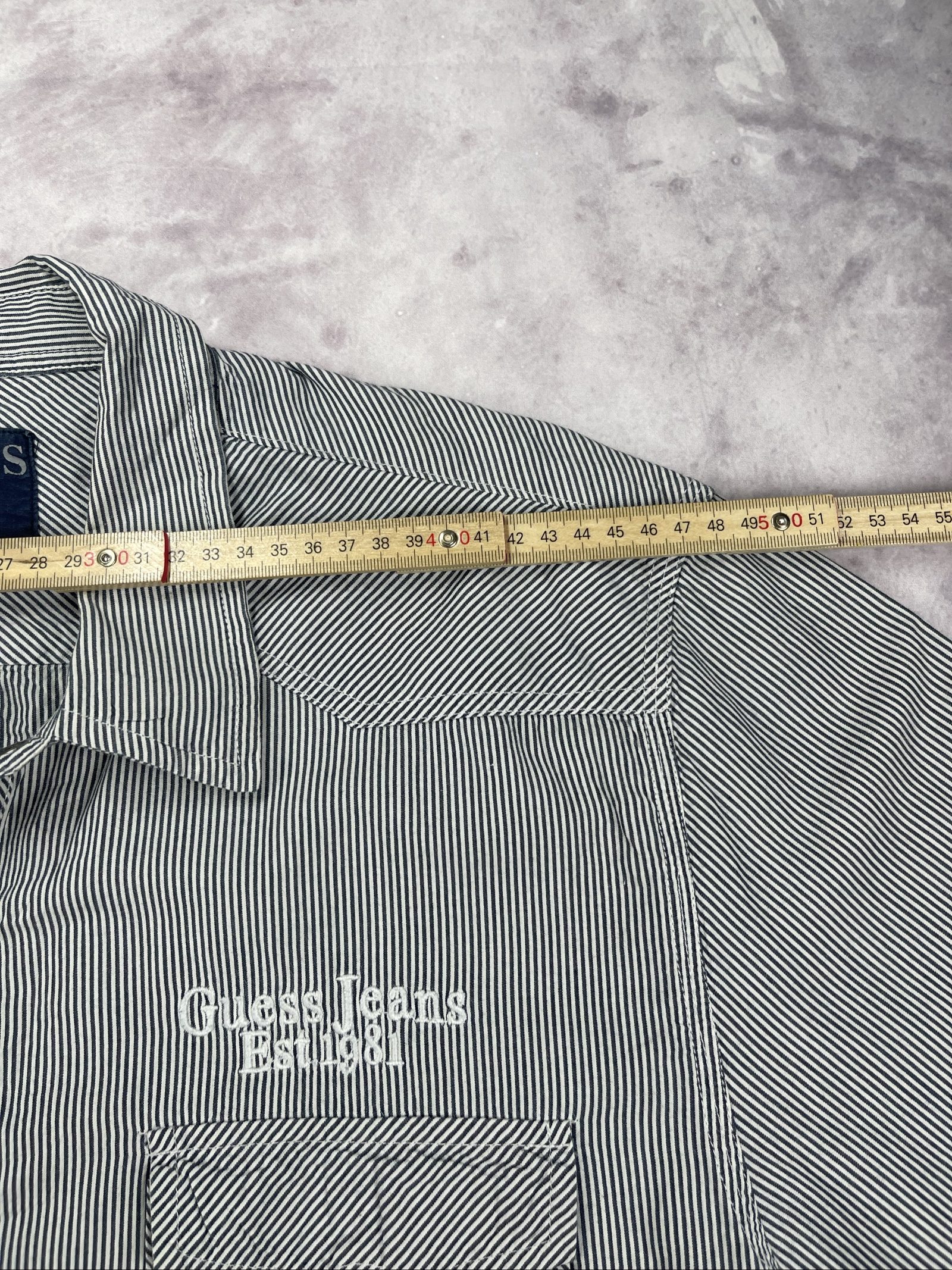 Guess Men Black & White Striped Button Shirt XXL image 7