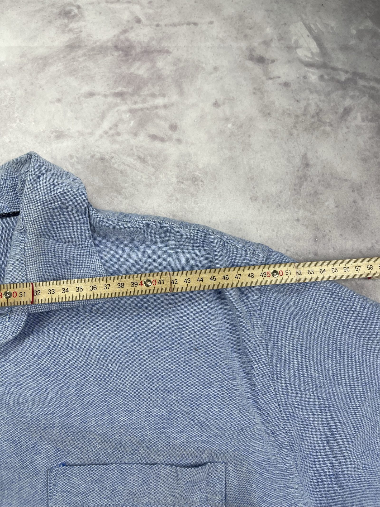 Amazon Essentials Men's Light Blue Short Sleeve Oxford Shirt XL image 7