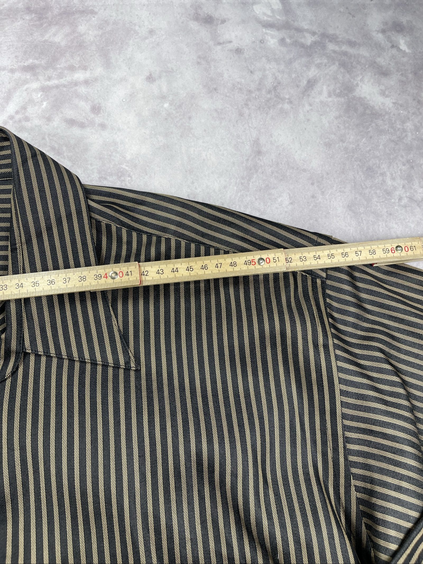 Joseph & Feiss Men's Black & Brown Stripe Non Iron Shirt XL image 7