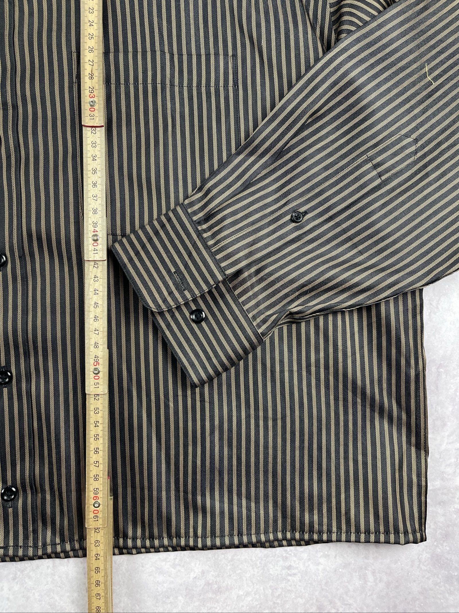 Joseph & Feiss Men's Black & Brown Stripe Non Iron Shirt XL image 8