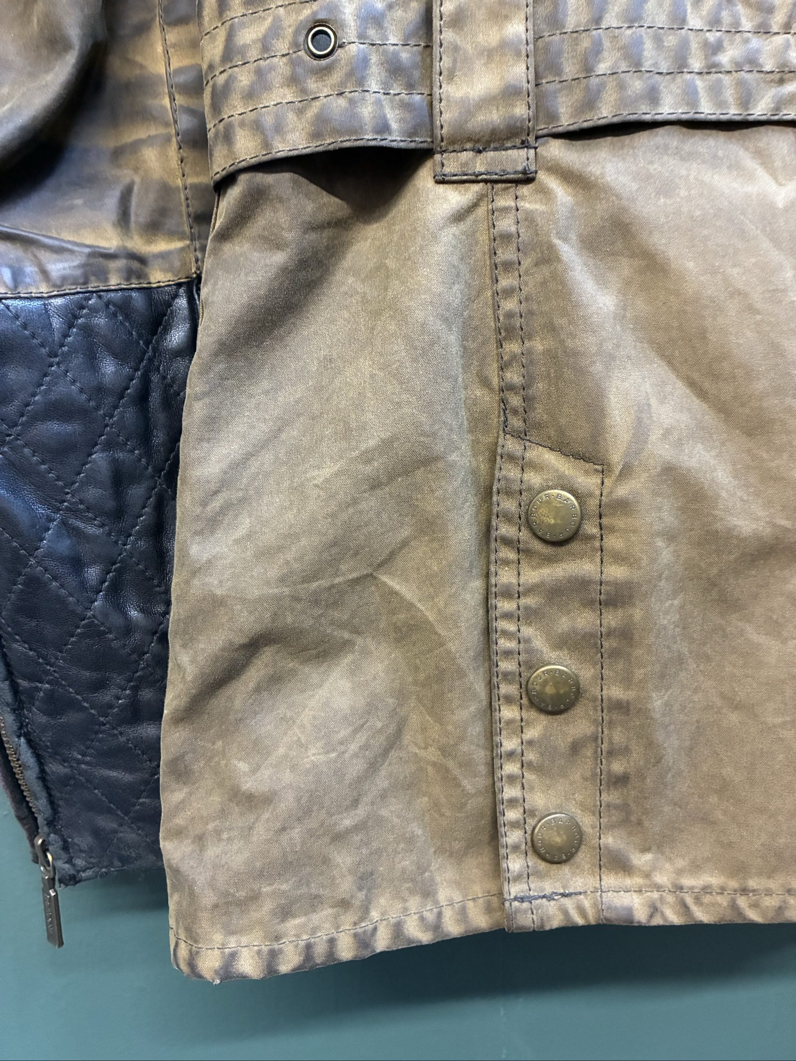 Barbour gold label X Temperley Brown & Black Waxed Cotton & Leather Jacket UK 10 image 6