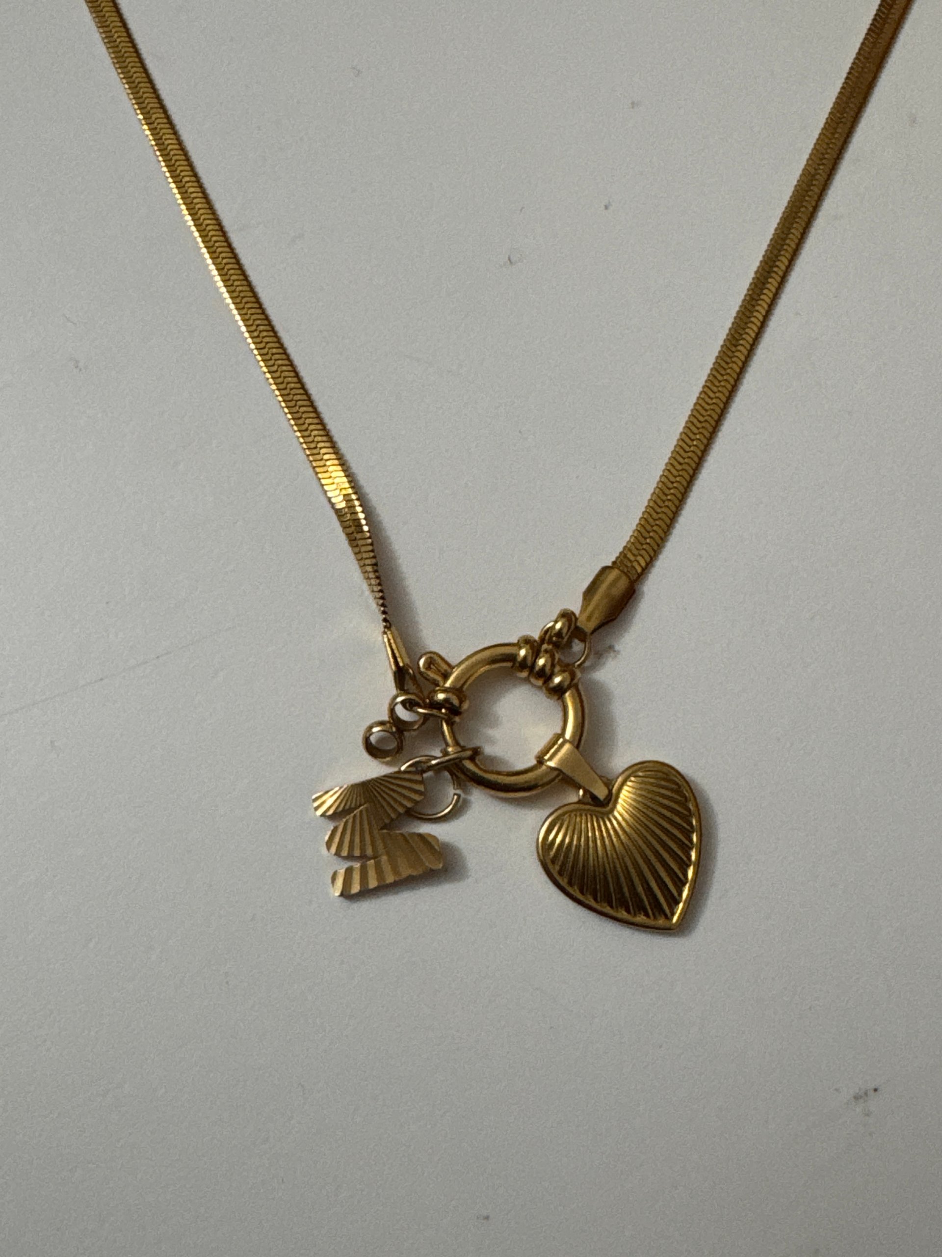 Gold Tone Heart Charm Pendant Necklace Unisex Jewel-Ja-7 image 10