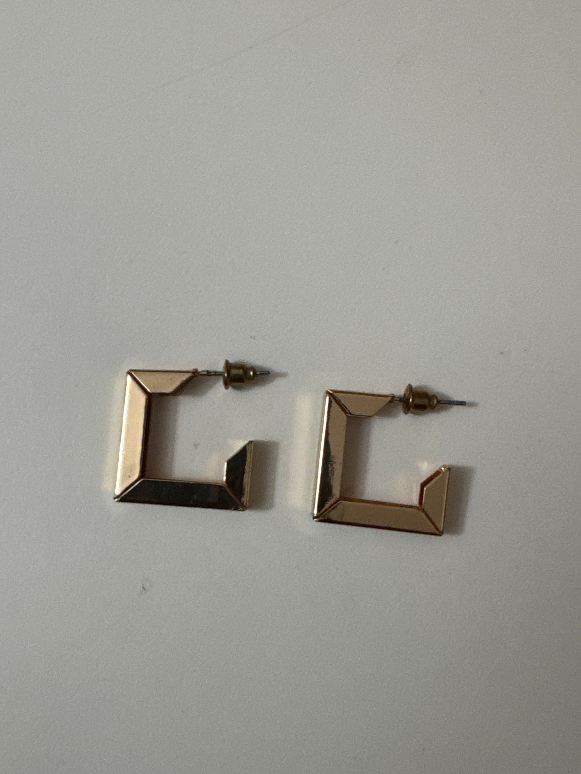 Unbranded Gold Tone Geometric Square Hoop Earrings Jewel-Ja-7 image 3