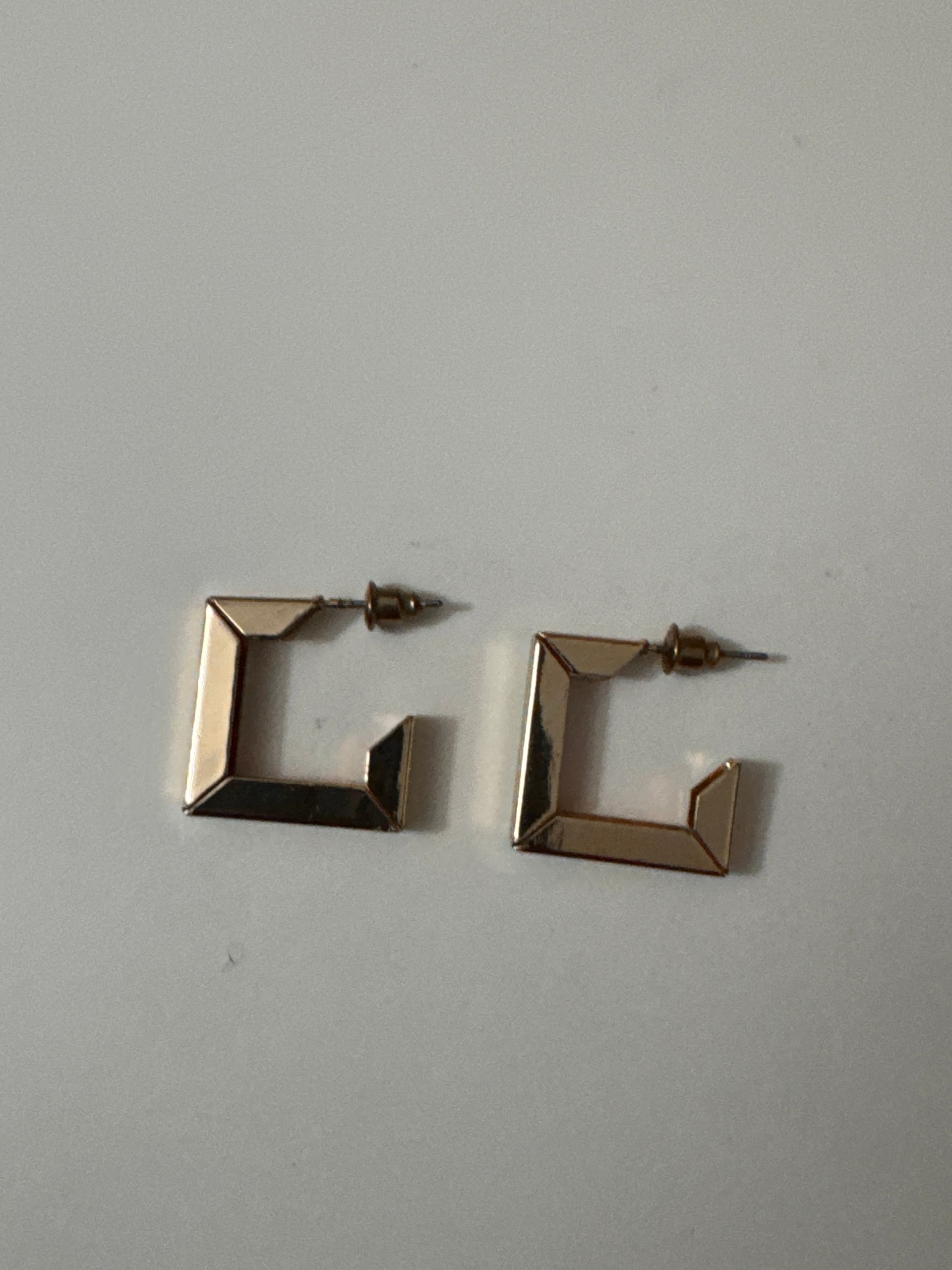 Unbranded Gold Tone Geometric Square Hoop Earrings Jewel-Ja-7 image 4