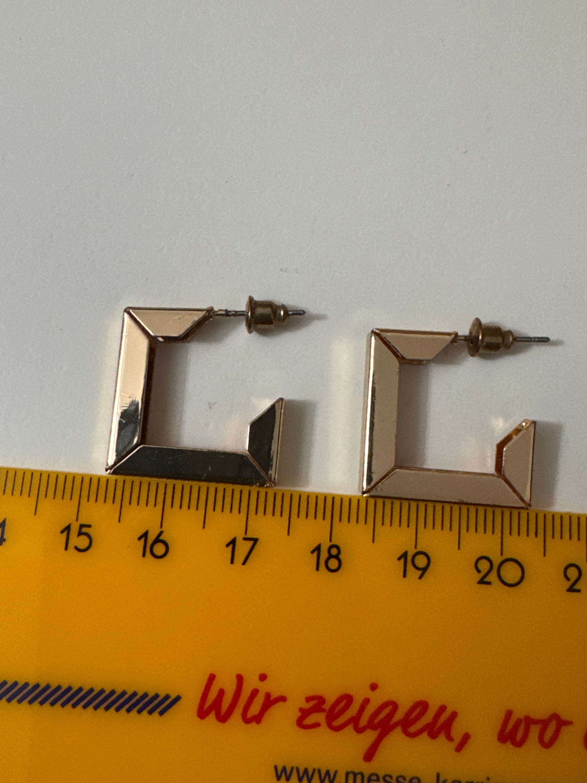 Unbranded Gold Tone Geometric Square Hoop Earrings Jewel-Ja-7 image 6