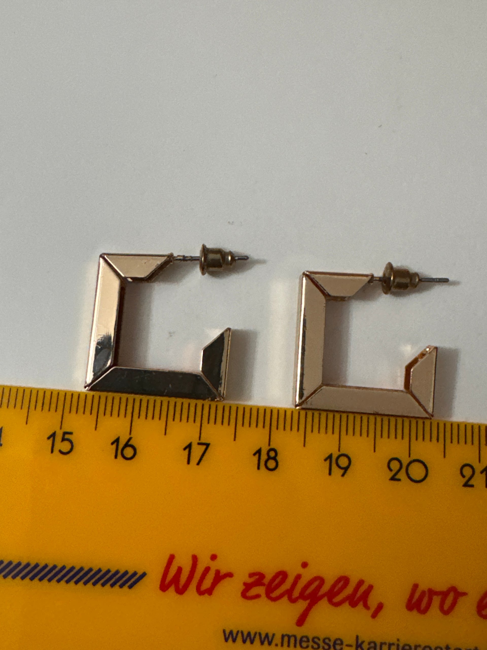 Unbranded Gold Tone Geometric Square Hoop Earrings Jewel-Ja-7 image 7