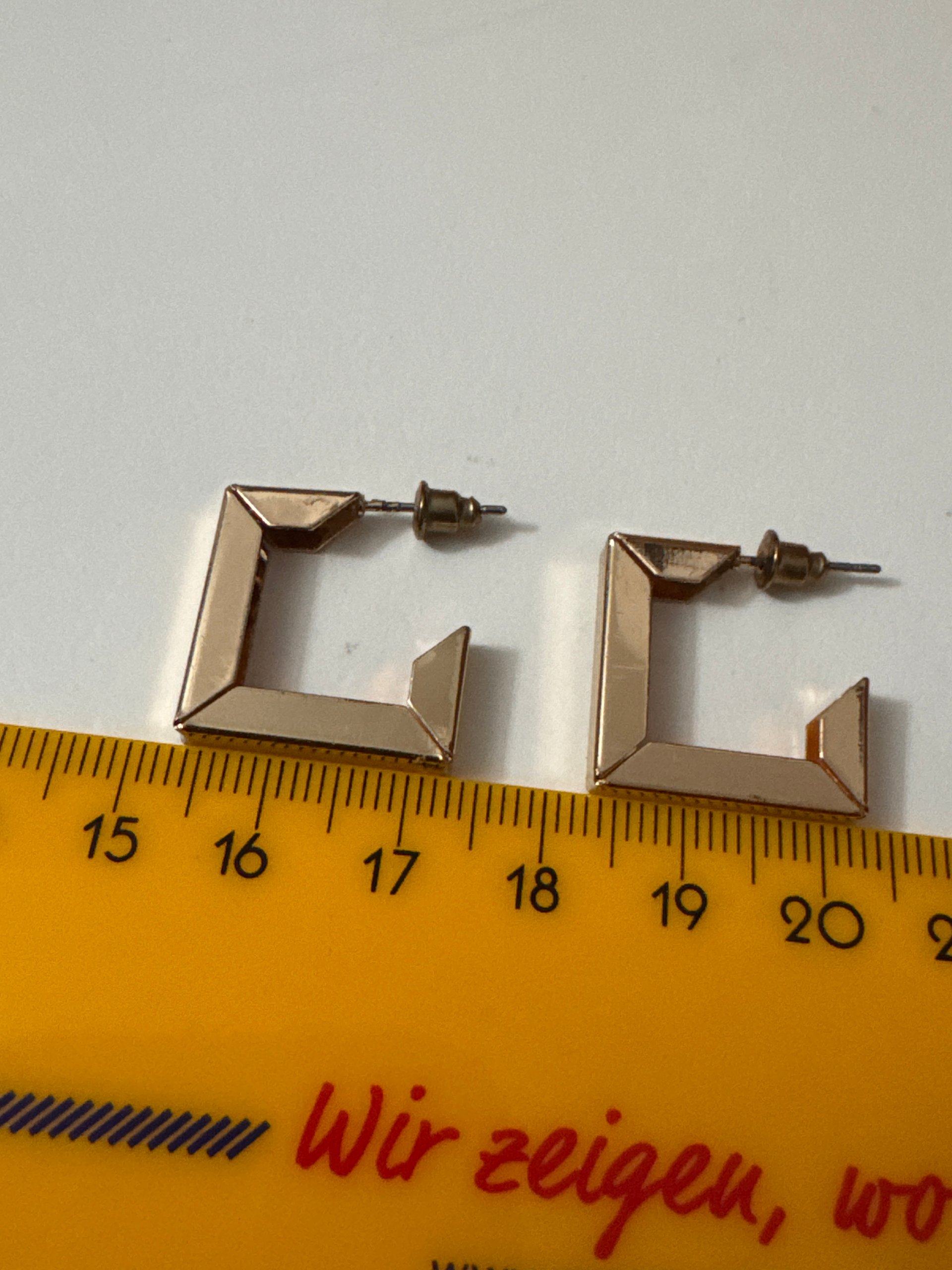 Unbranded Gold Tone Geometric Square Hoop Earrings Jewel-Ja-7 image 8