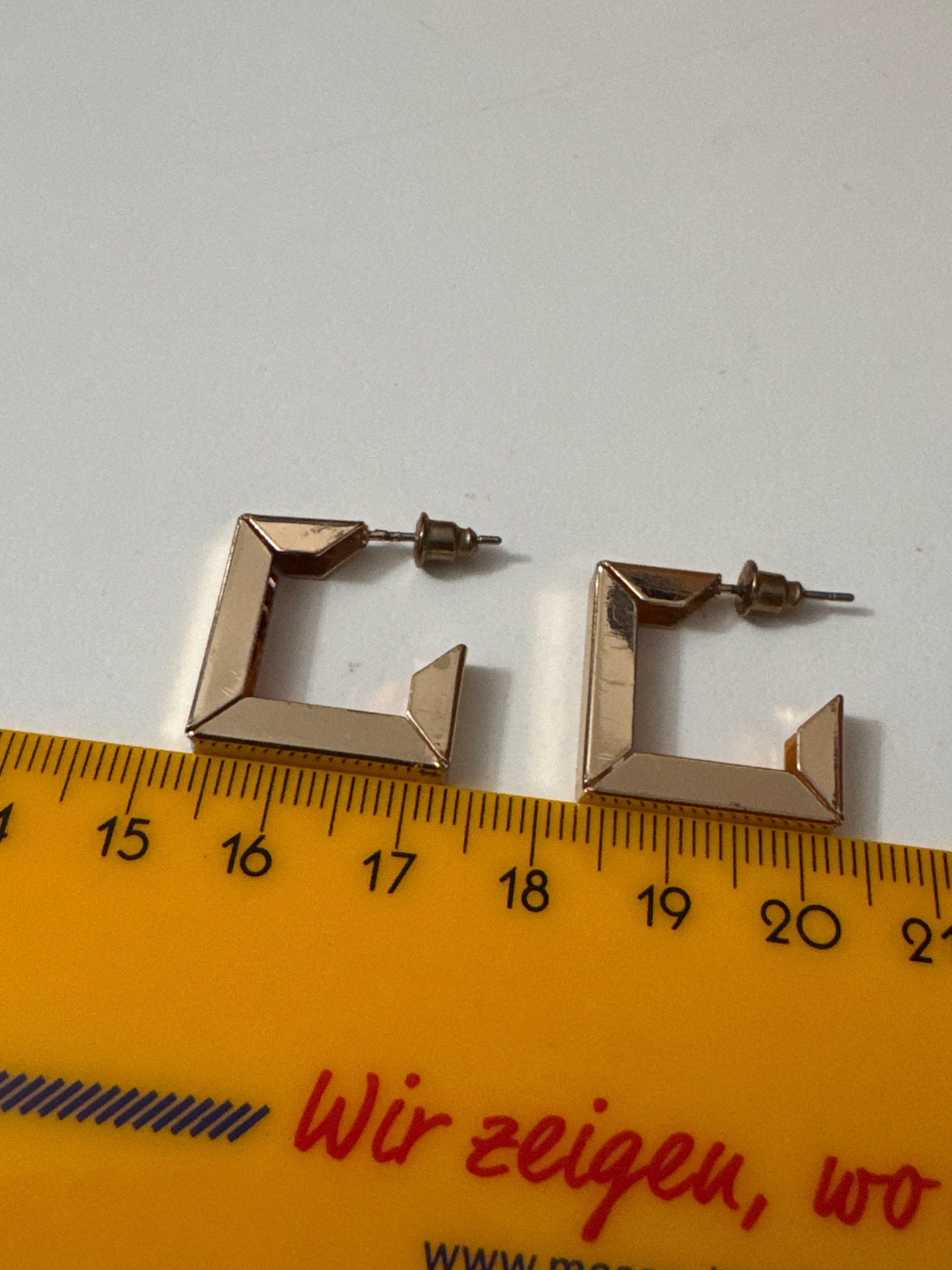 Unbranded Gold Tone Geometric Square Hoop Earrings Jewel-Ja-7 image 9