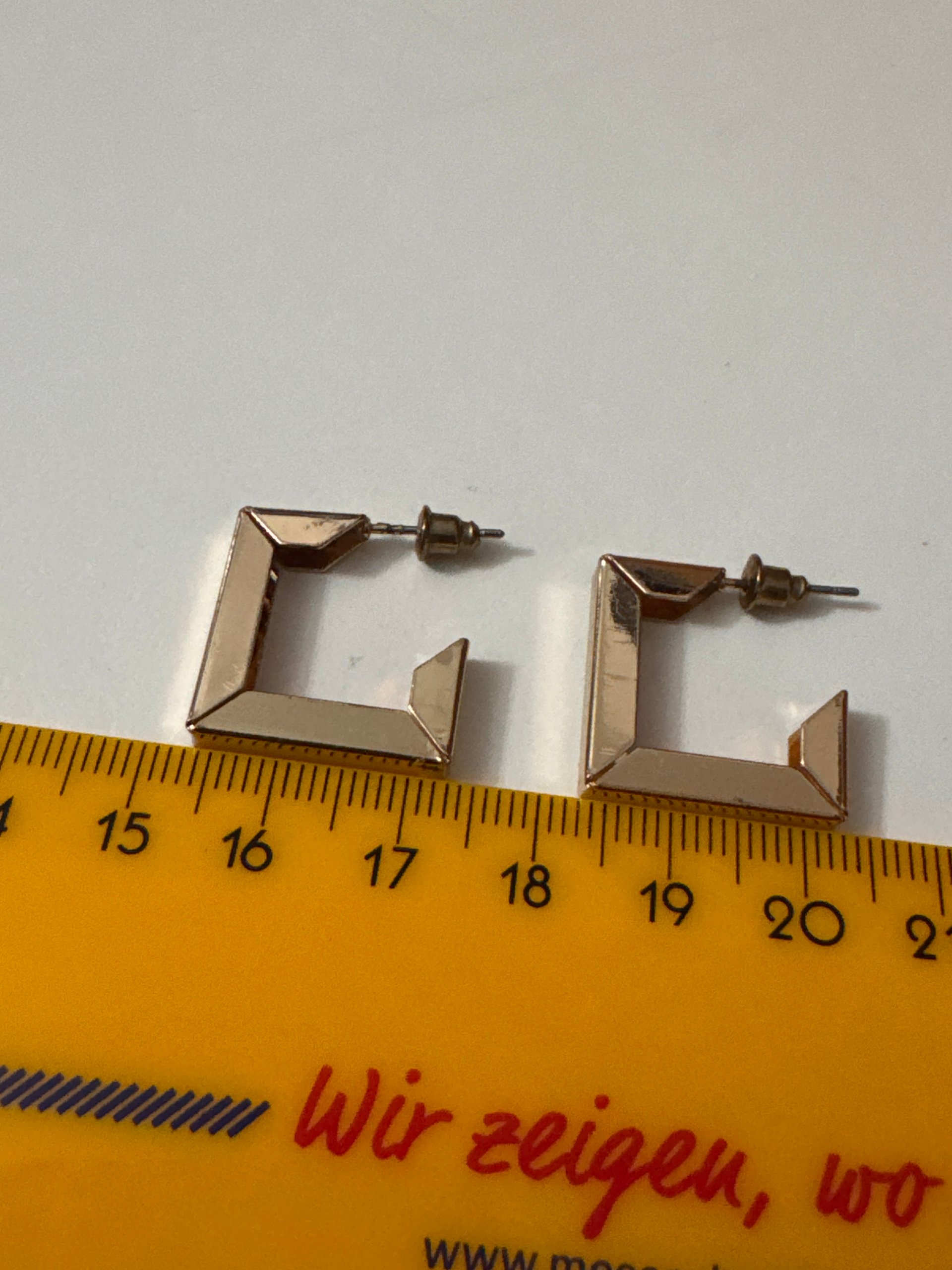 Unbranded Gold Tone Geometric Square Hoop Earrings Jewel-Ja-7 image 10