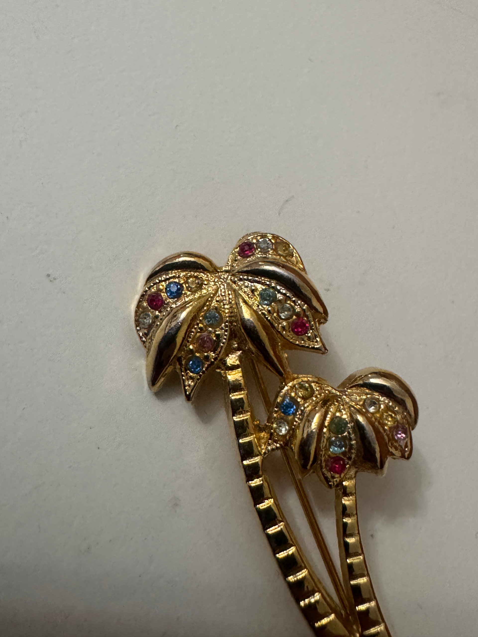 Acrodox Gold Plated Palm Tree Brooch with Multicolour Rhinestones Jewel-Ja-7 image 3