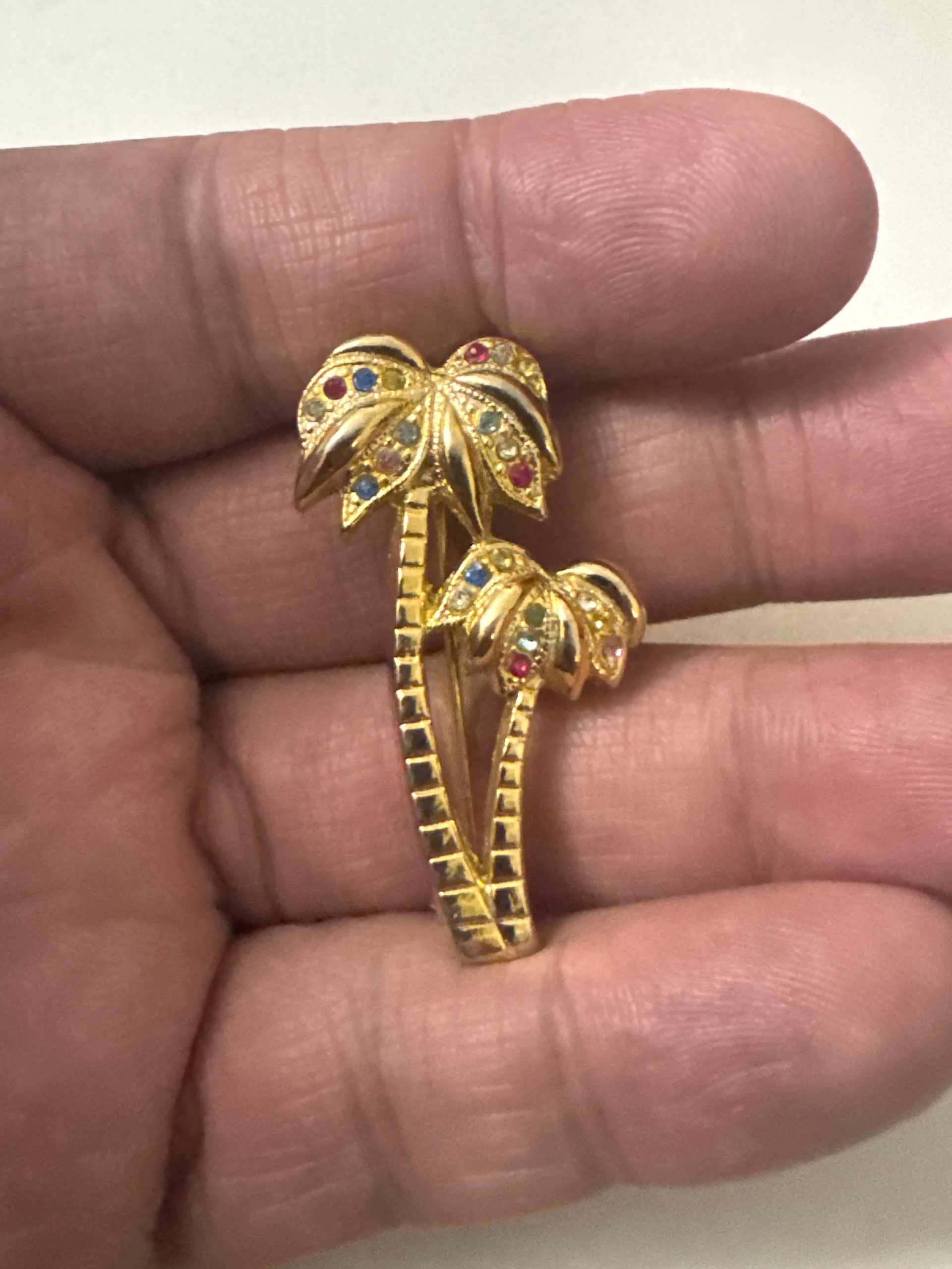 Acrodox Gold Plated Palm Tree Brooch with Multicolour Rhinestones Jewel-Ja-7 image 8