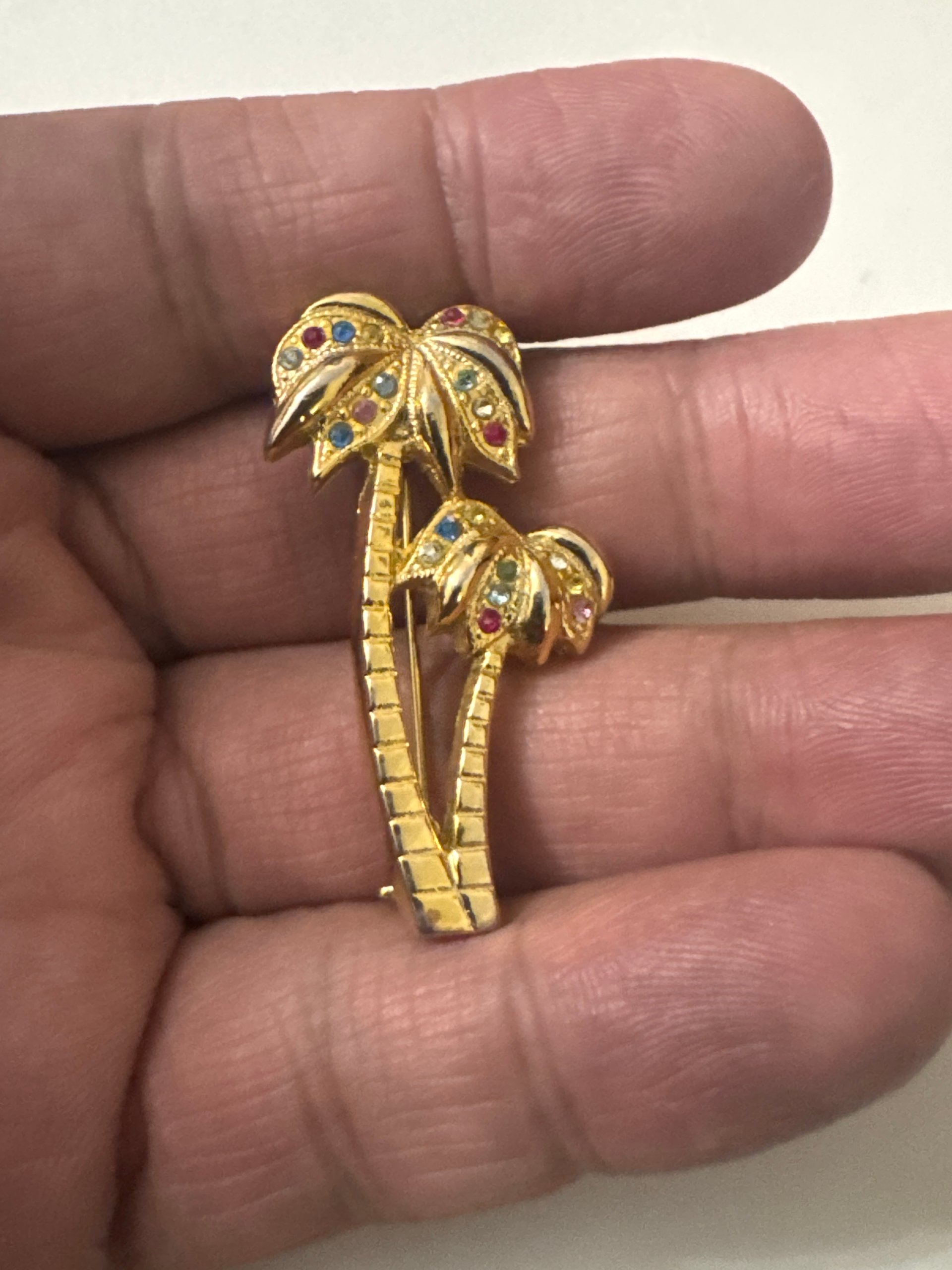 Acrodox Gold Plated Palm Tree Brooch with Multicolour Rhinestones Jewel-Ja-7 image 9