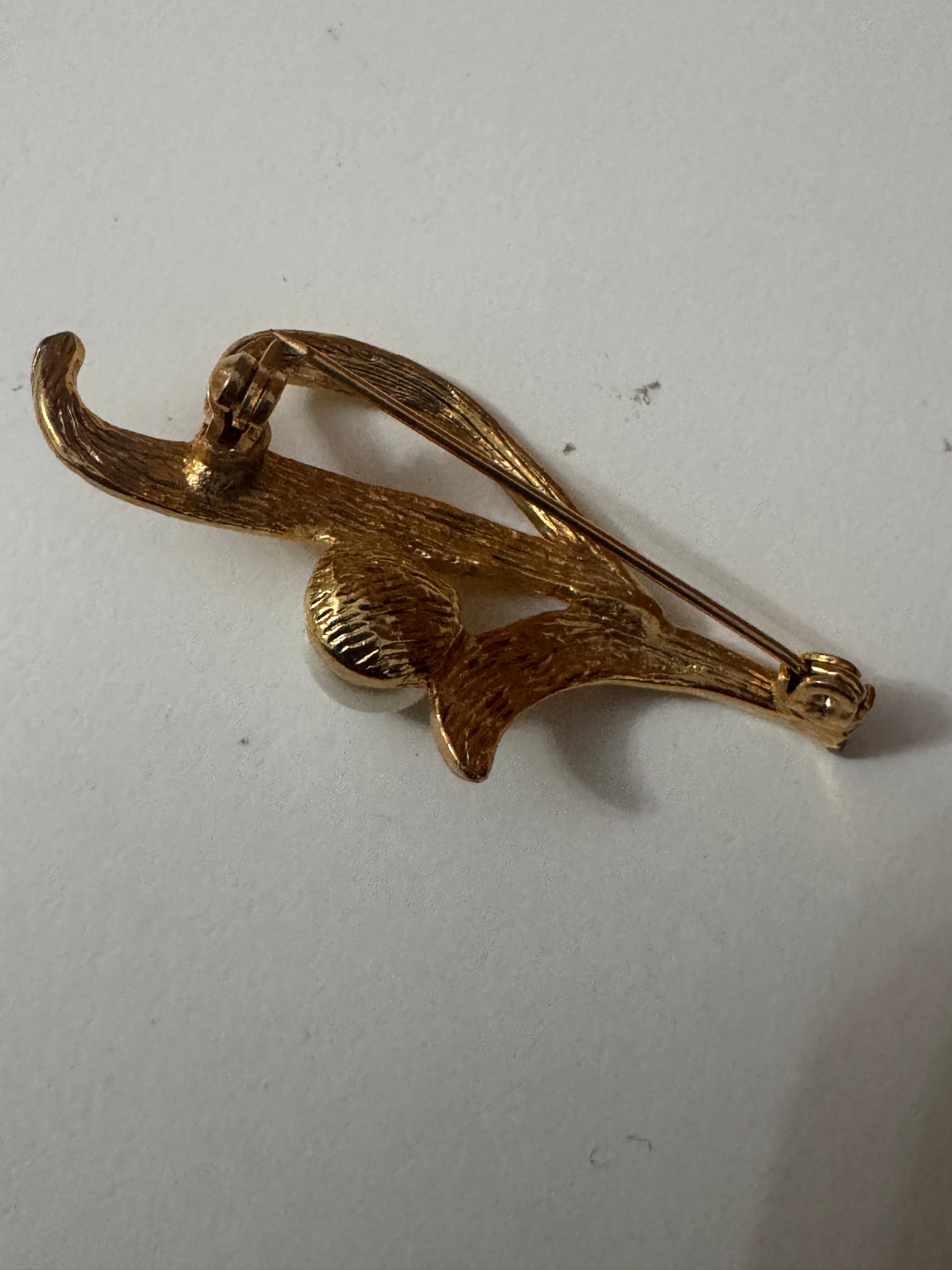 Gold Tone Pearl Floral Brooch Pin Jewel-Ja-7 image 5