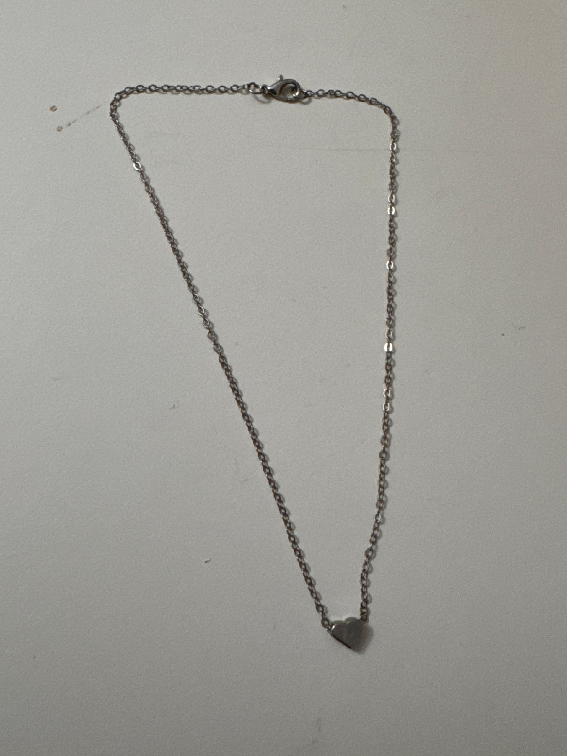 Silver Heart Pendant Necklace 17 cm Chain Jewel-Ja-8 image 3