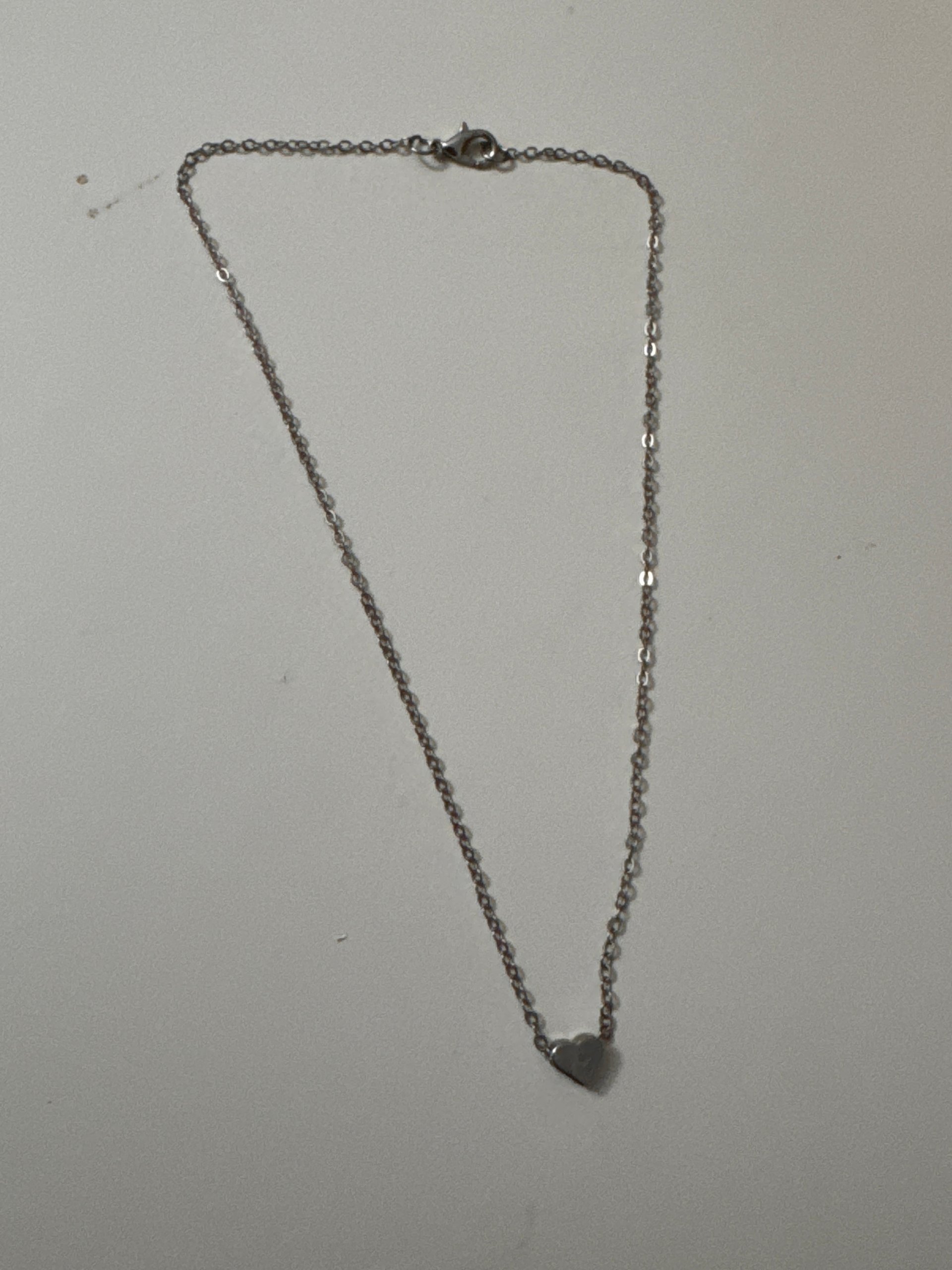 Silver Heart Pendant Necklace 17 cm Chain Jewel-Ja-8 image 4