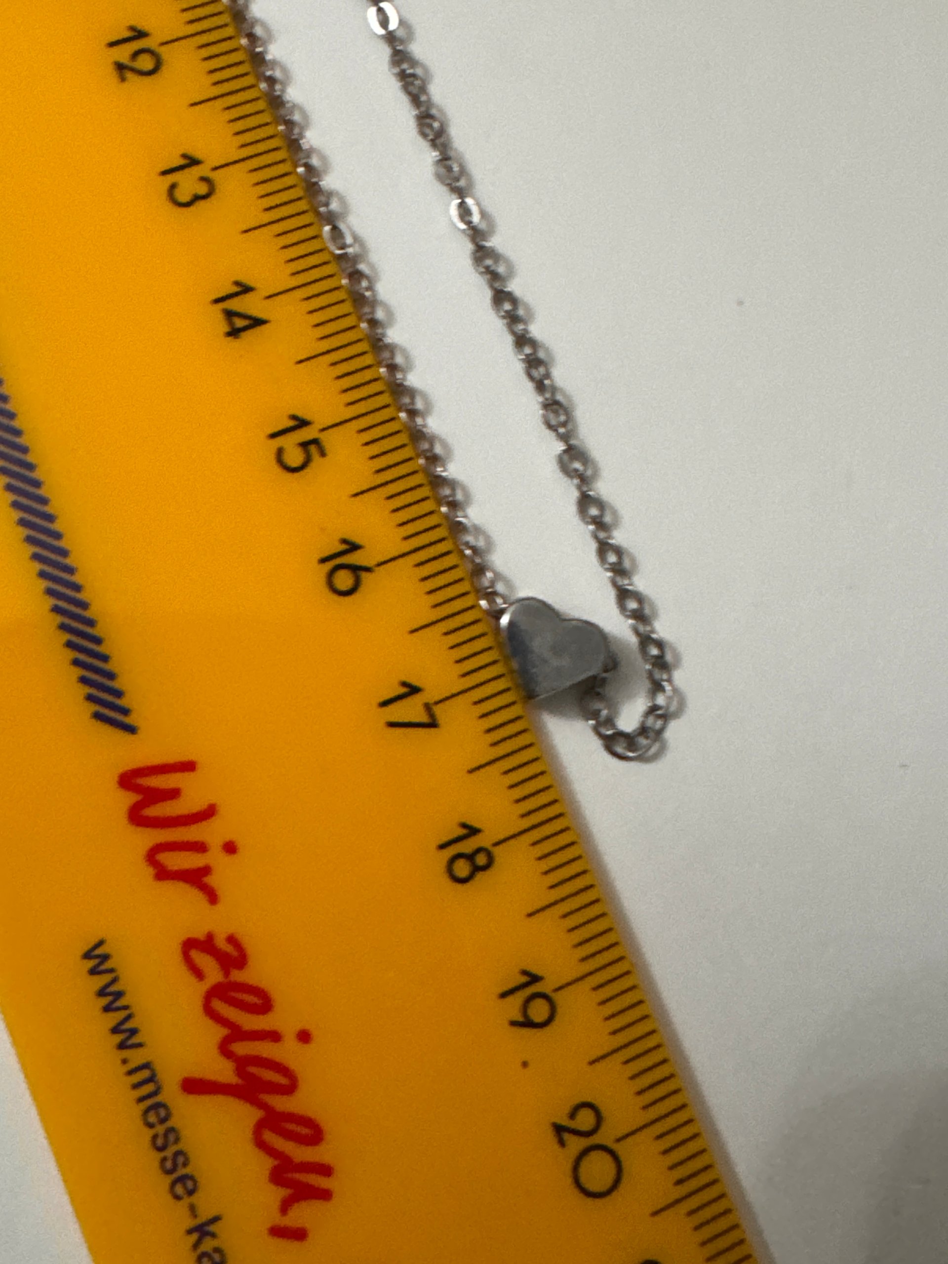 Silver Heart Pendant Necklace 17 cm Chain Jewel-Ja-8 image 5