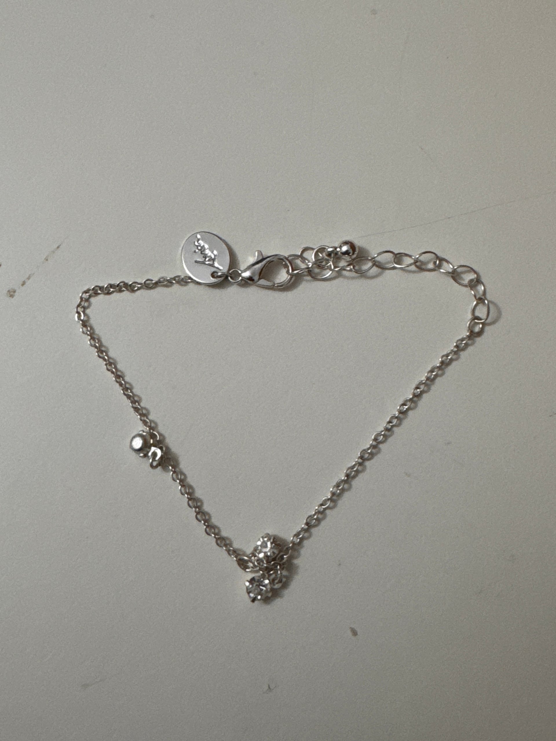 Silver Crystal Charm Bracelet Adjustable 18 cm Unisex Jewel-Ja-8