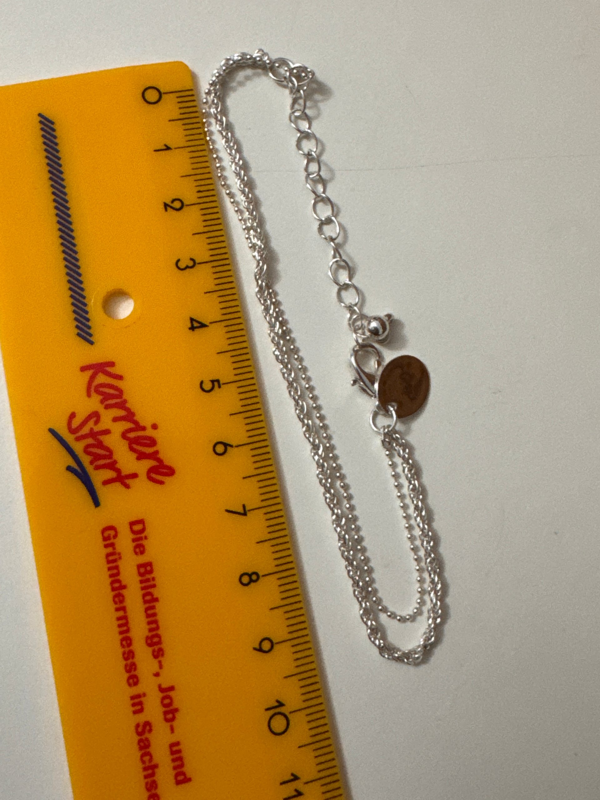 Silver Double Chain Bracelet with Extender and Charm Jewel-Ja-8 image 5