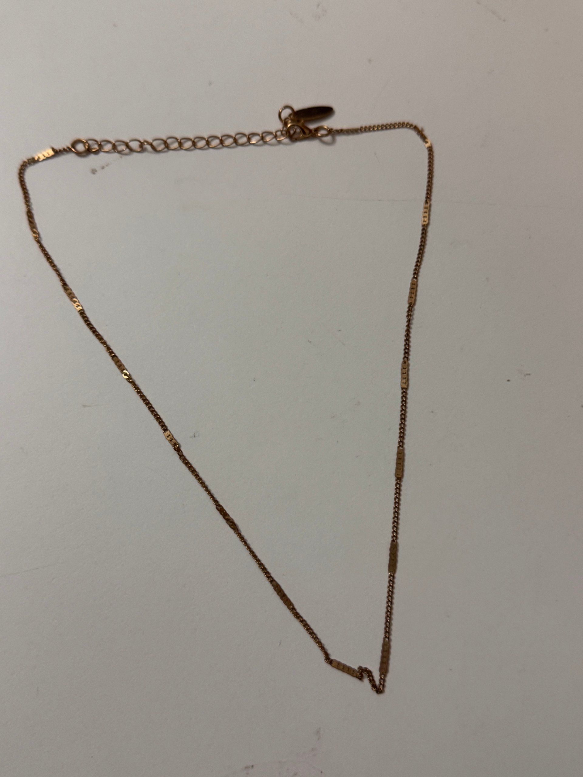 Gold Tone Chain Necklace 22 cm Length Women's Jewel-Ja-8