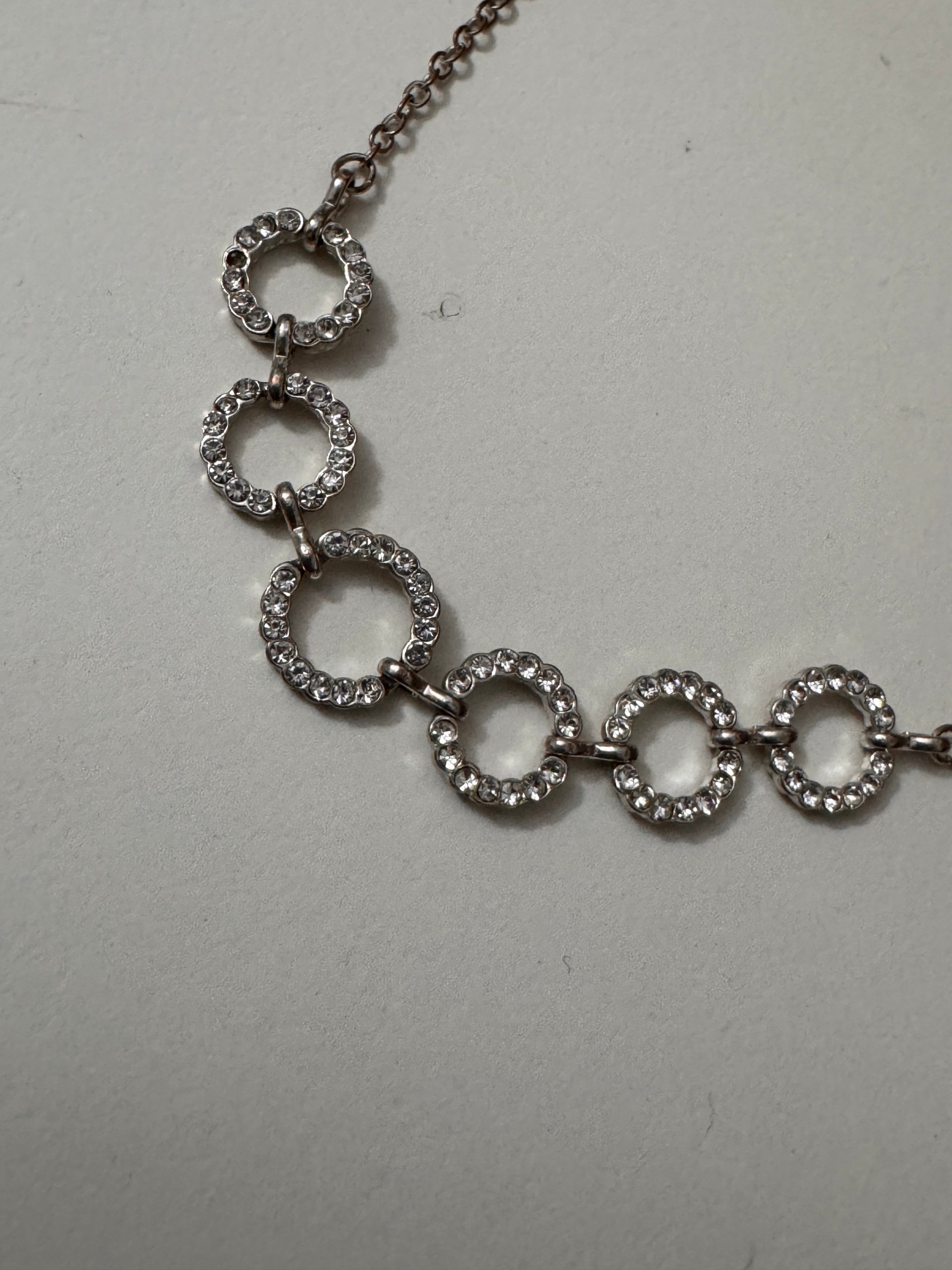 Silver Tone Sparkling Circle Link Bracelet Adjustable Length Jewel-Ja-8 image 3