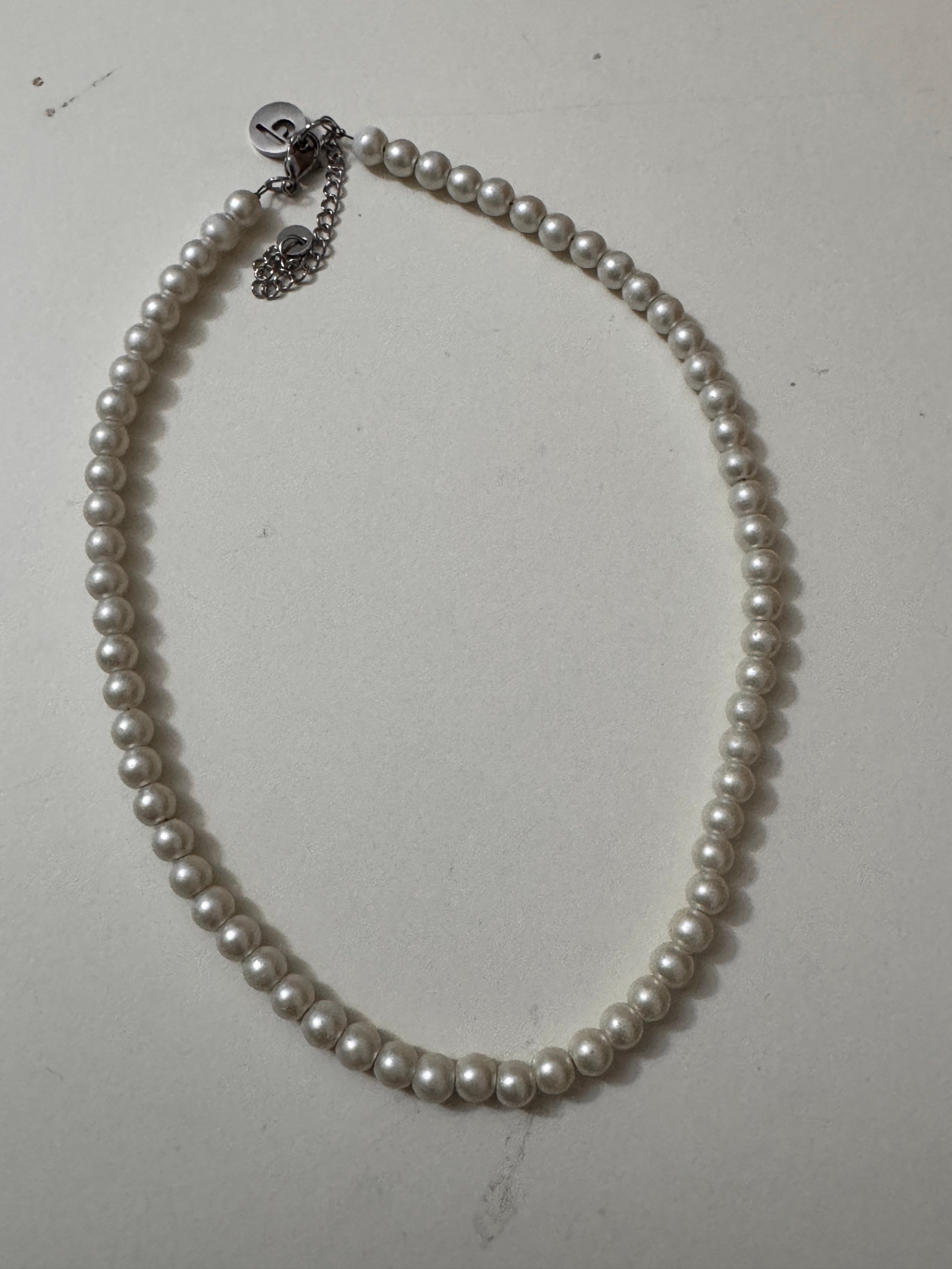 Unbranded White Faux Pearl Necklace 45 cm Jewel-Ja-8