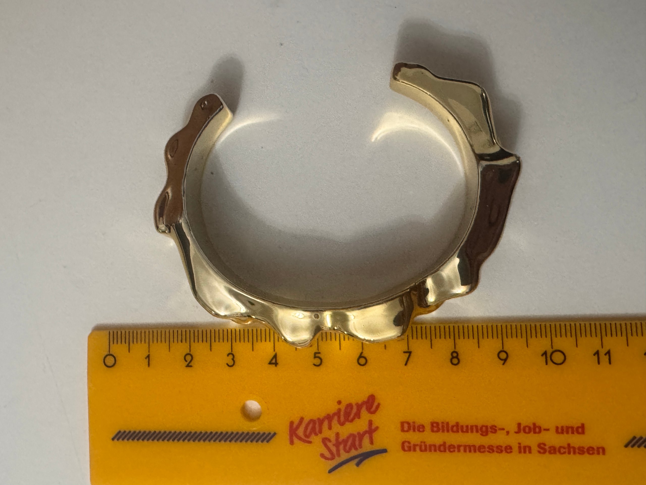 Gold Tone Sculptural Metal Cuff Bracelet Unisex Jewel-Ja-8 image 10