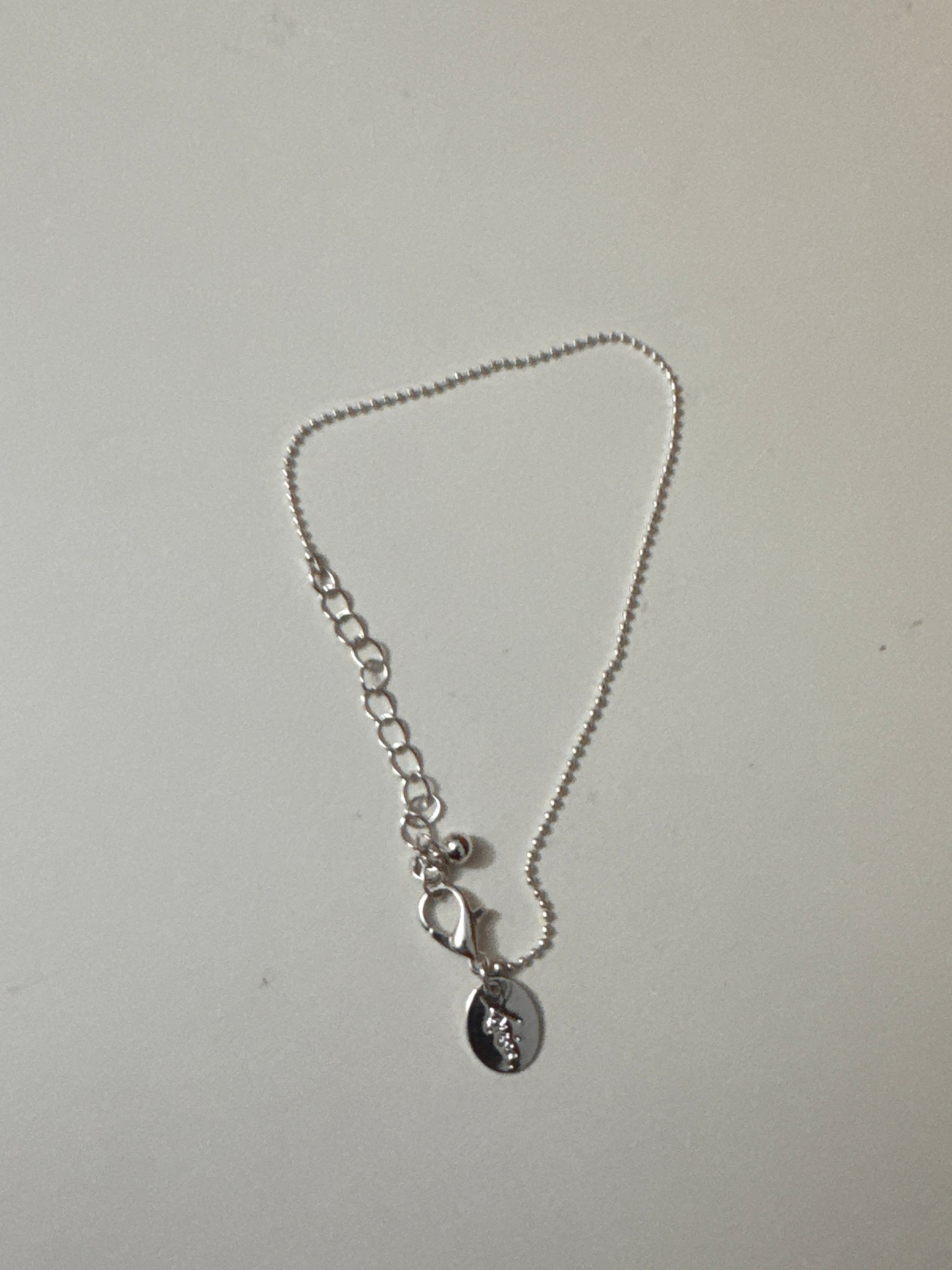 Silver Women's Chain Bracelet with Oval Pendant Adjustable 12 cm Jewel-Ja-8
